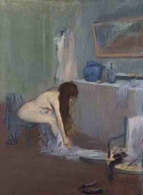 Efter badet, ca. 1885-90 (pastel) af Jean Louis Forain