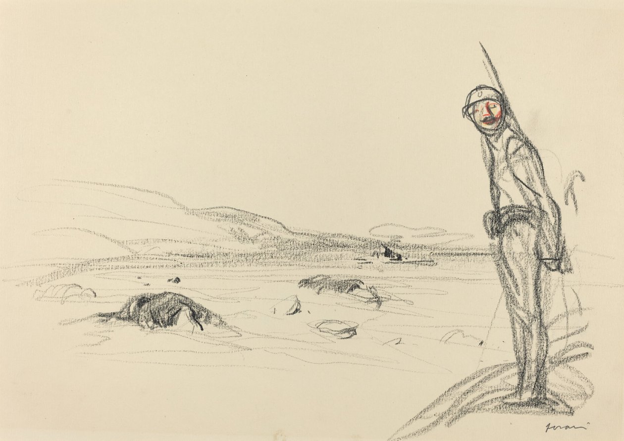 Langs Marne, formentlig 1918. af Jean Louis Forain