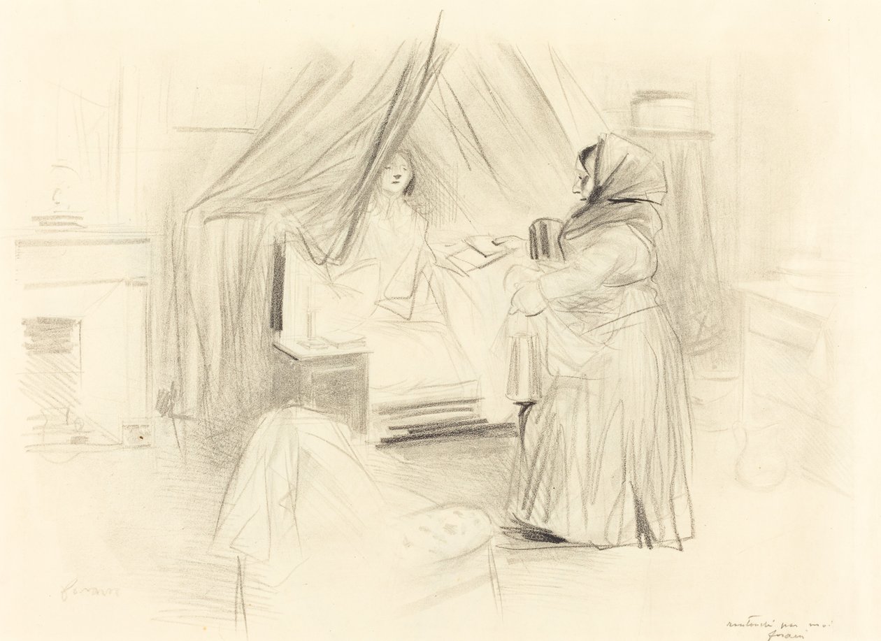 Morgenmad (vandret tallerken) af Jean Louis Forain
