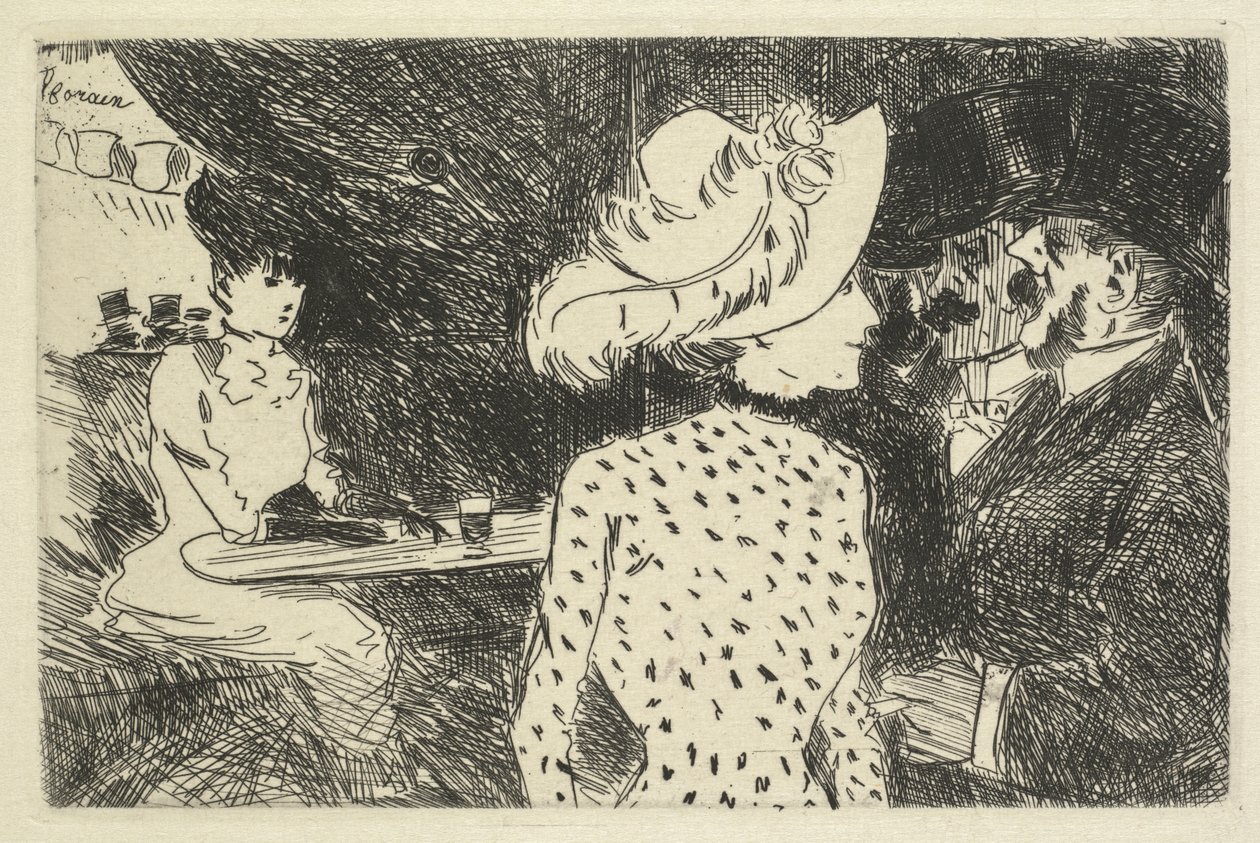 Cafescene (beskrivende) af Jean Louis Forain