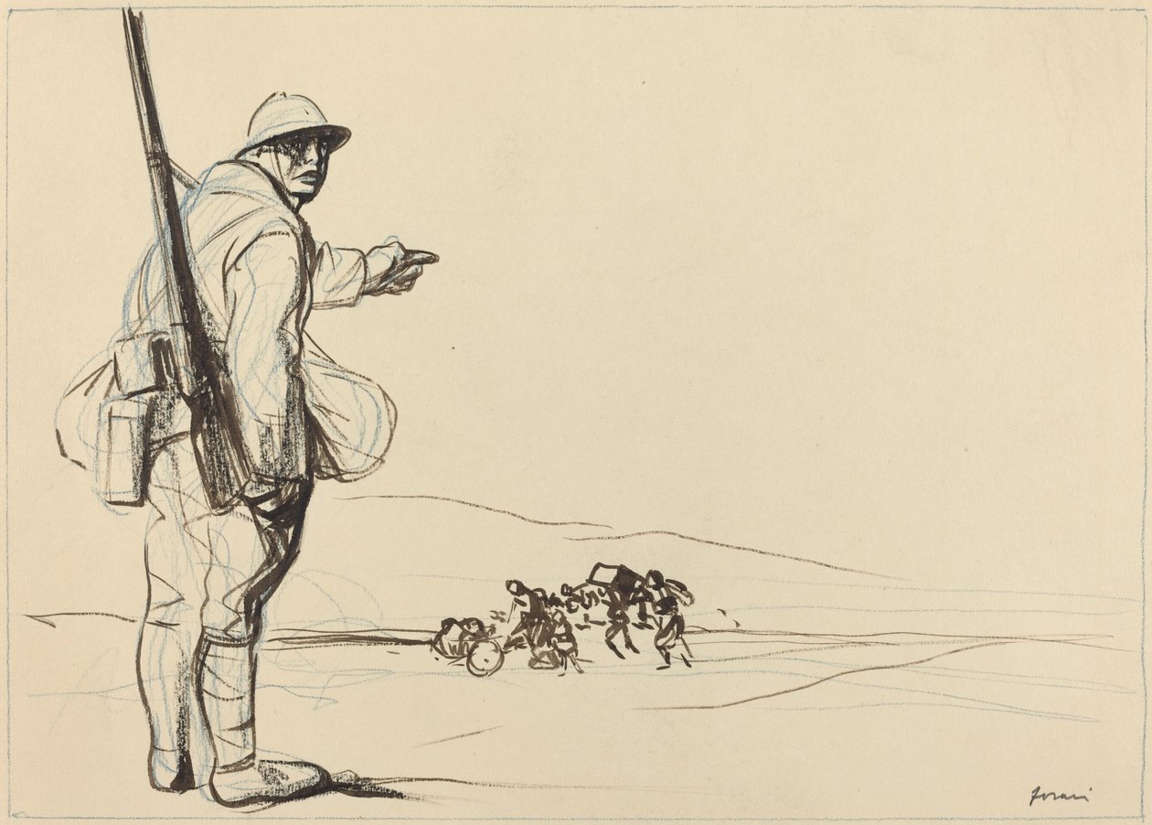 tysk forskud, ca. 19141919. af Jean Louis Forain