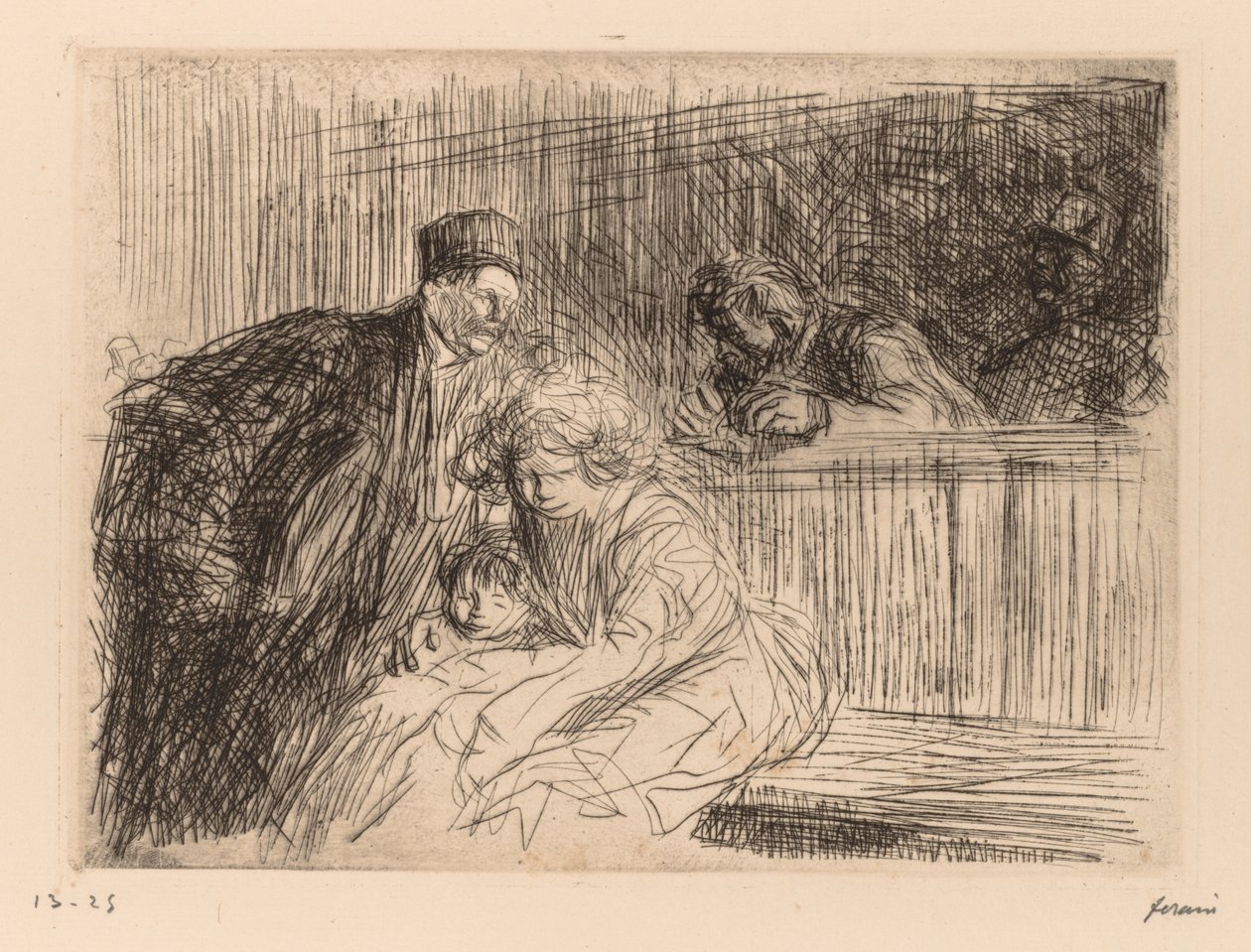 Advokaten taler til den anklagede. af Jean Louis Forain