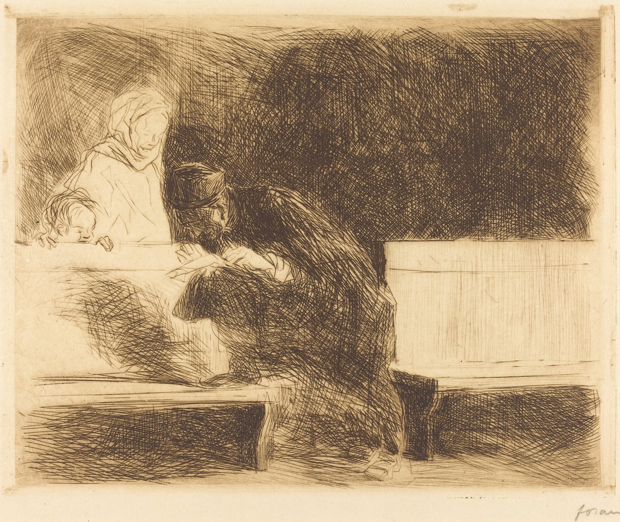 Advokat gennemgår en brief af Jean Louis Forain