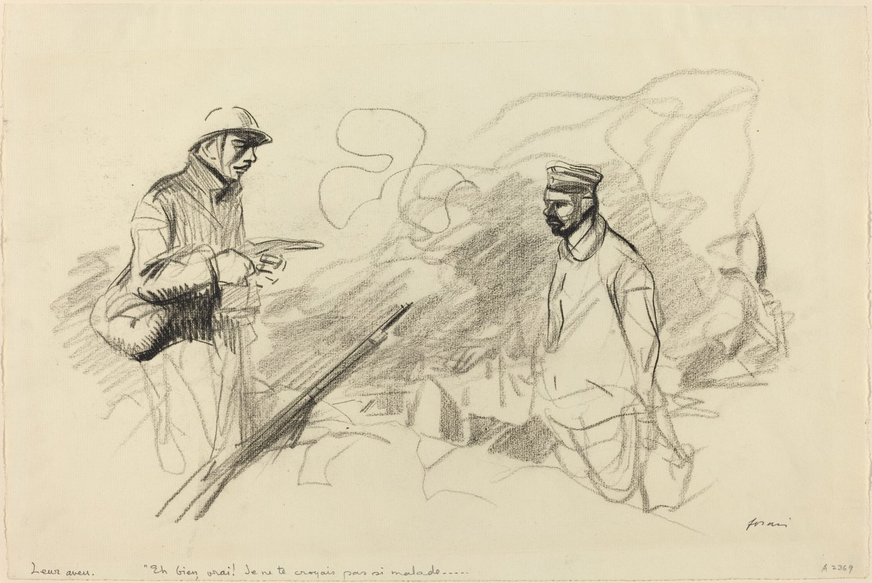 Poilu anerkender tysk soldat af Jean Louis Forain