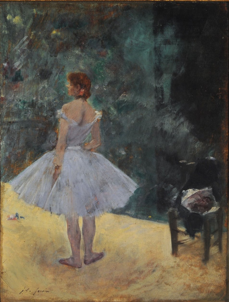 Ballerinaen (olie på panel) af Jean Louis Forain