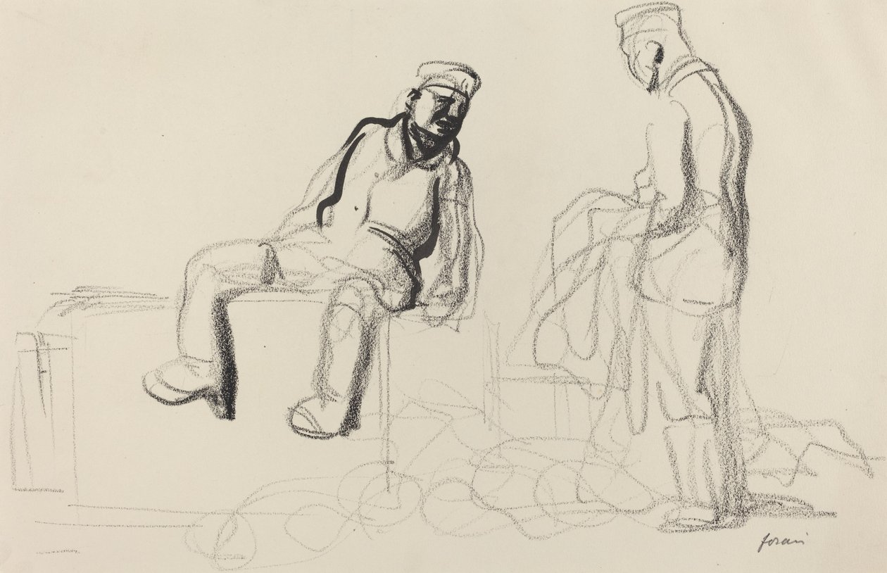 Den økonomiske tilbagetrækning, c. 19141919. af Jean Louis Forain