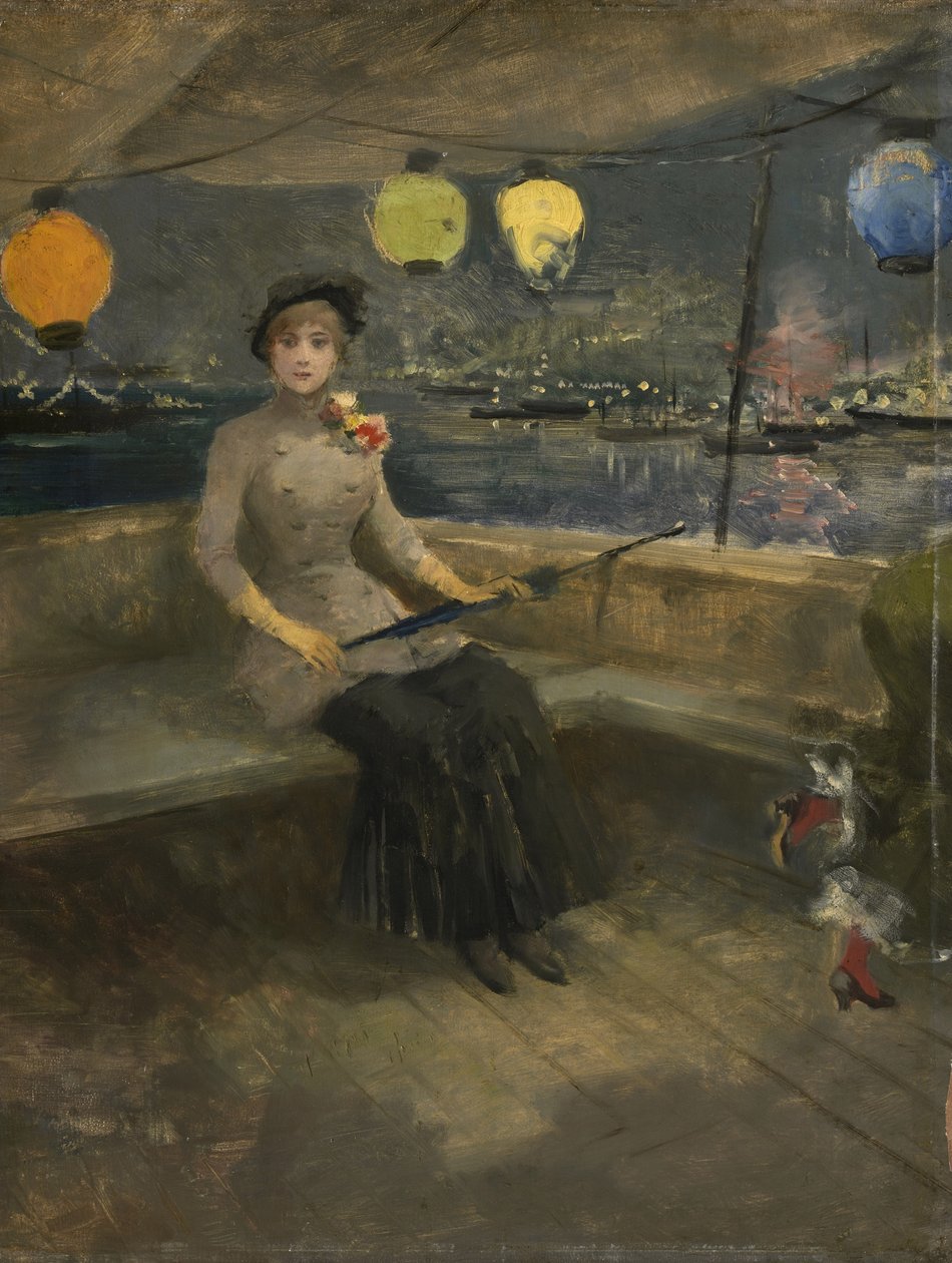 Kvinde på en yacht, ca. 1883 af Jean Louis Forain