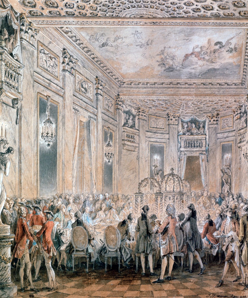 Fest i Louveciennes, 1771 af Jean Michel the Younger Moreau
