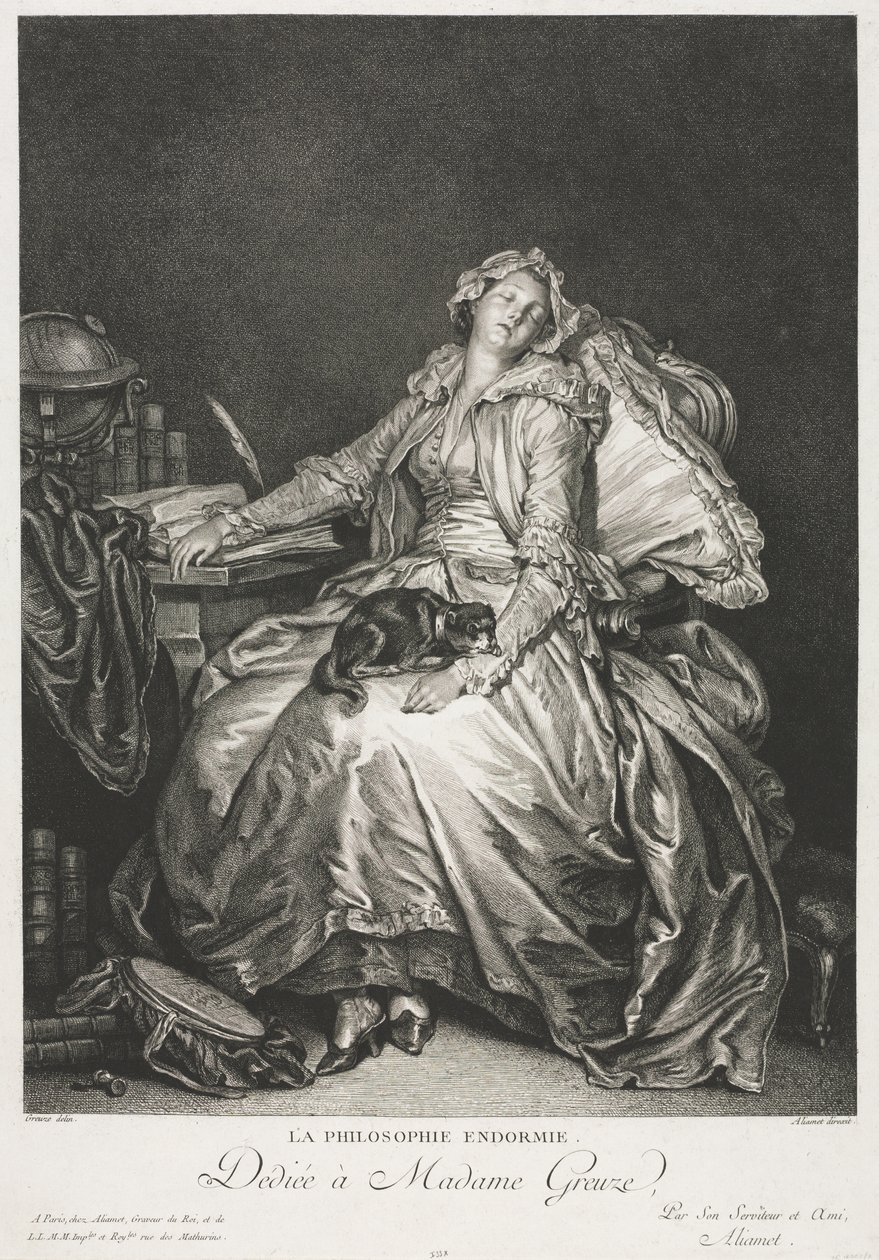 Madame Greuze sover af Jean Michel the Younger Moreau