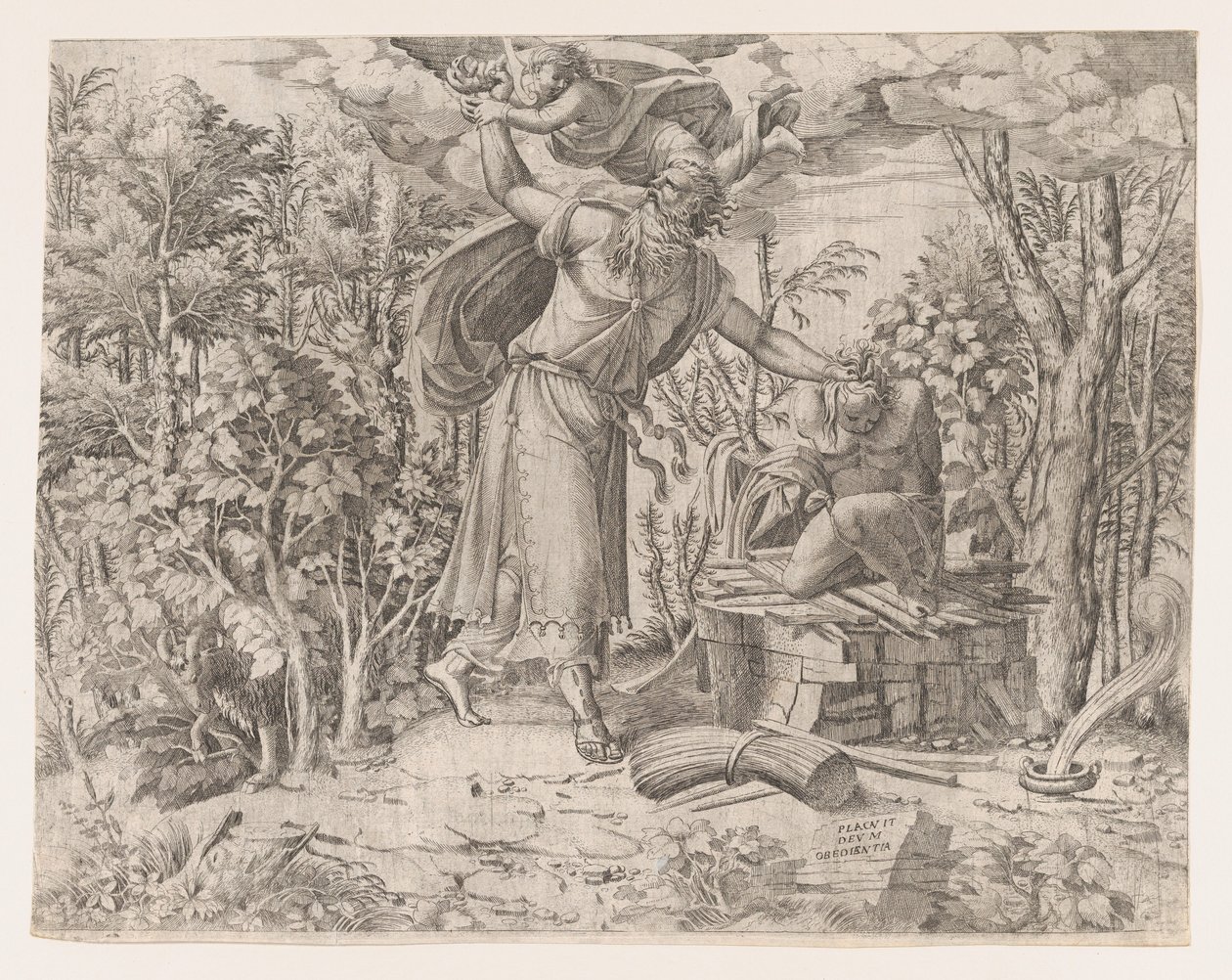 Abraham ofrer Isak, 1535-55. af Jean Mignon
