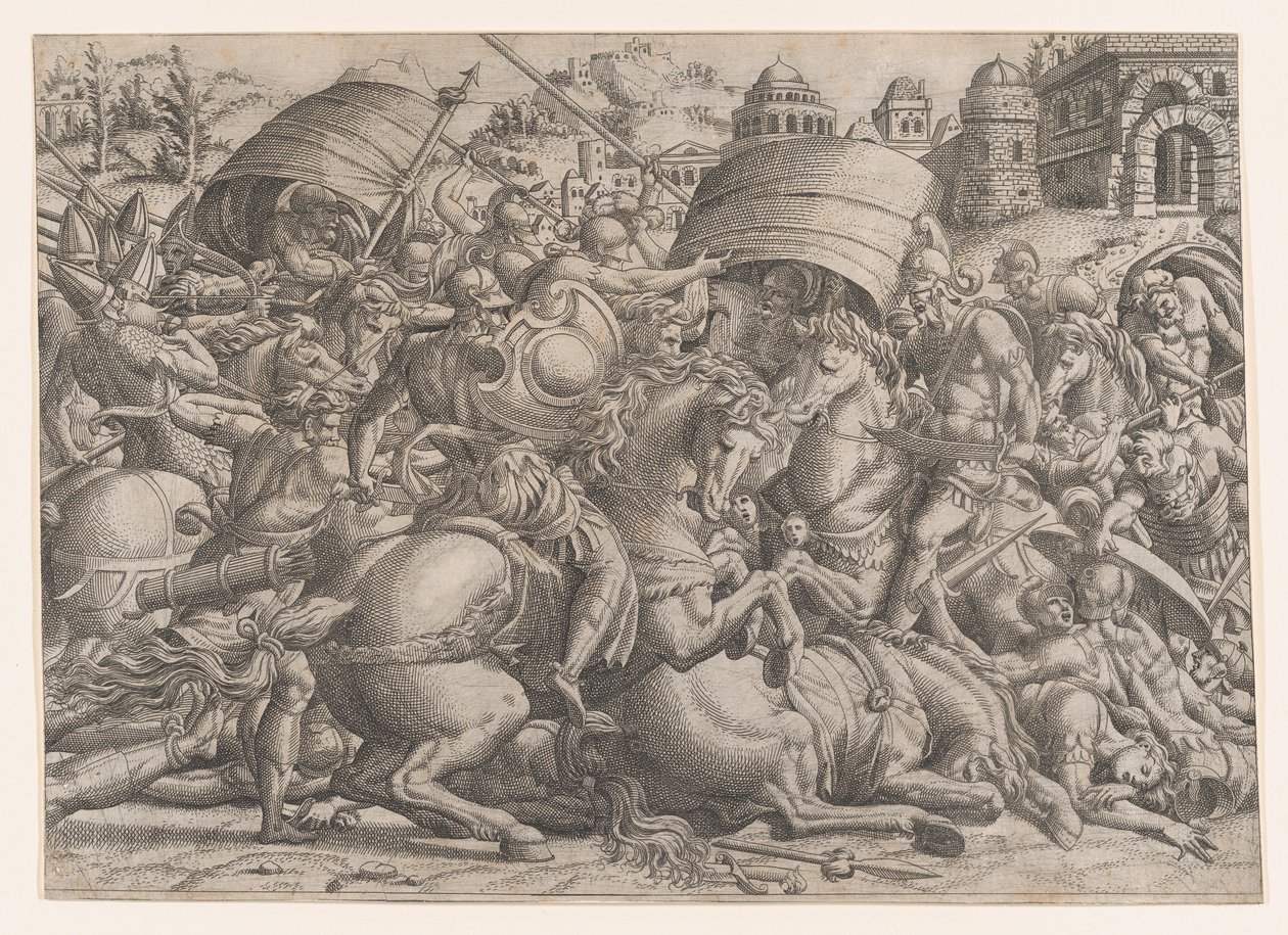 Slaget før Troja, 1535-55. af Jean Mignon