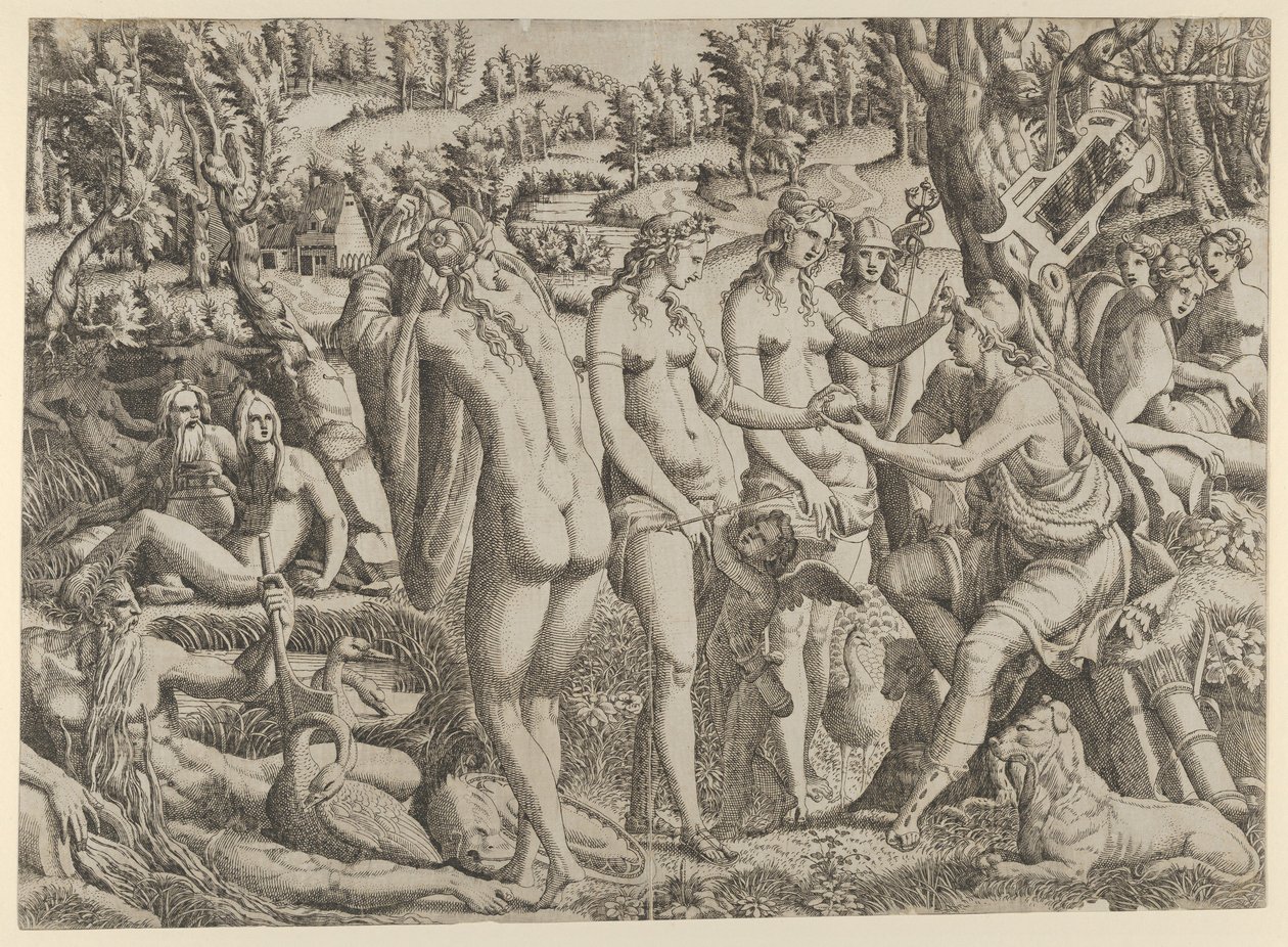 The Judgment of Paris, 1535-55. af Jean Mignon
