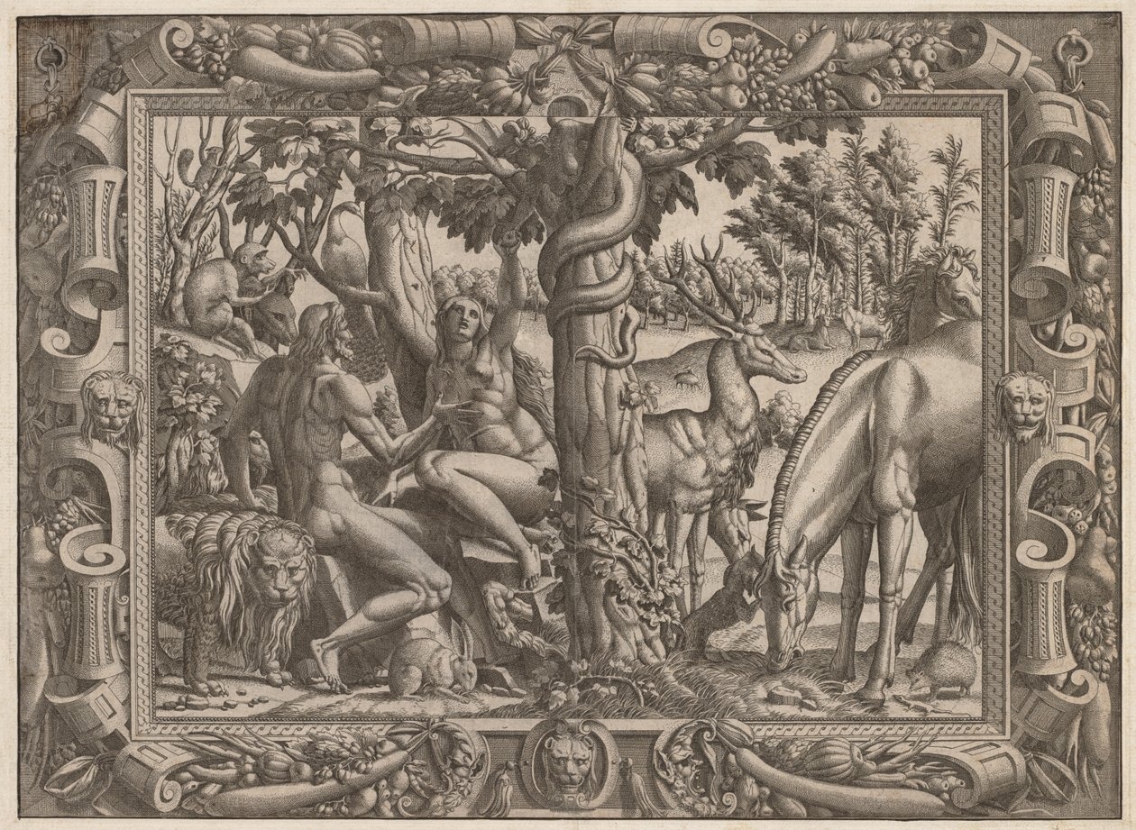 Evas fristelse, ca. 15451547. af Jean Mignon