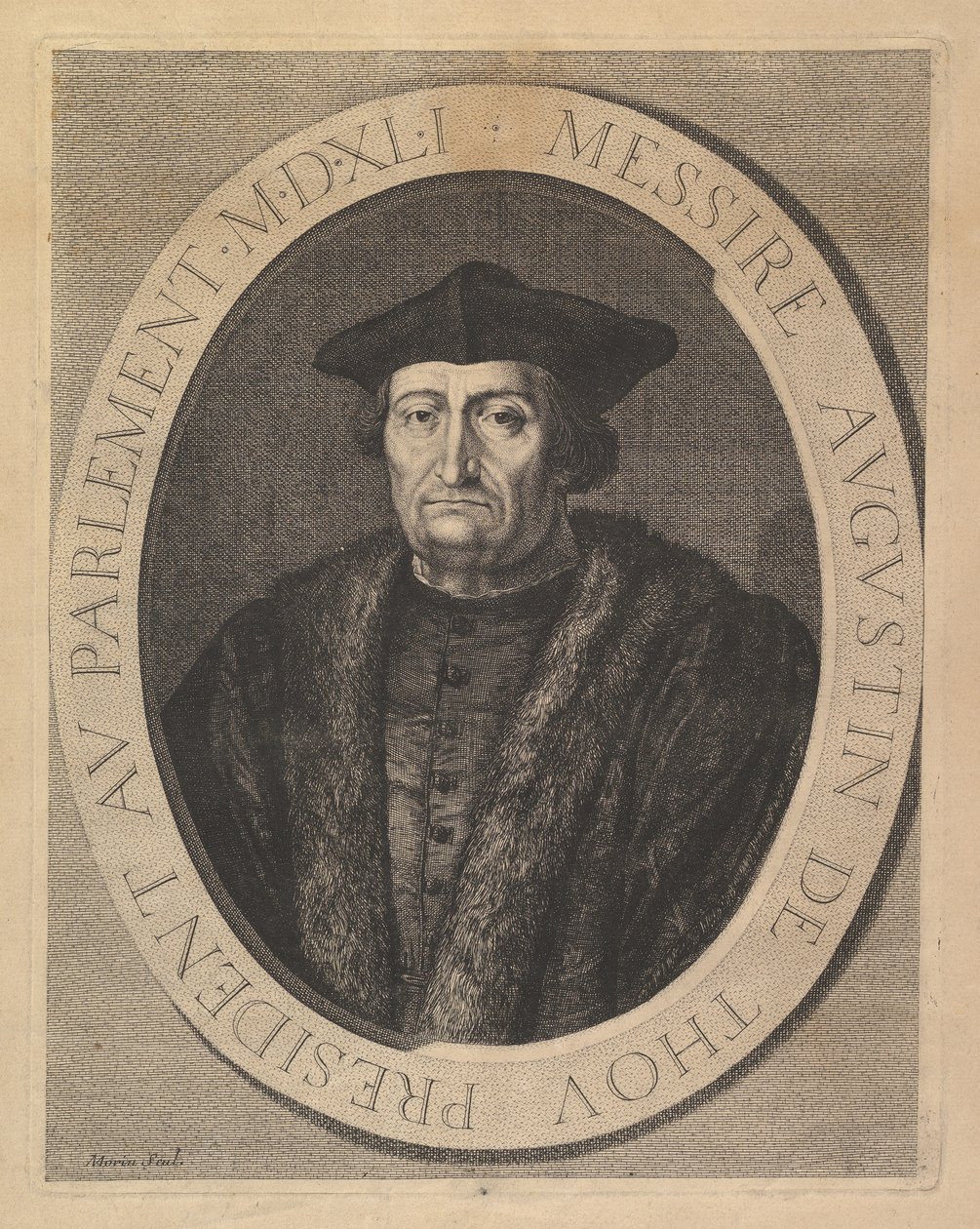Augustin de Thou, formand for parlamentet. af Jean Morin