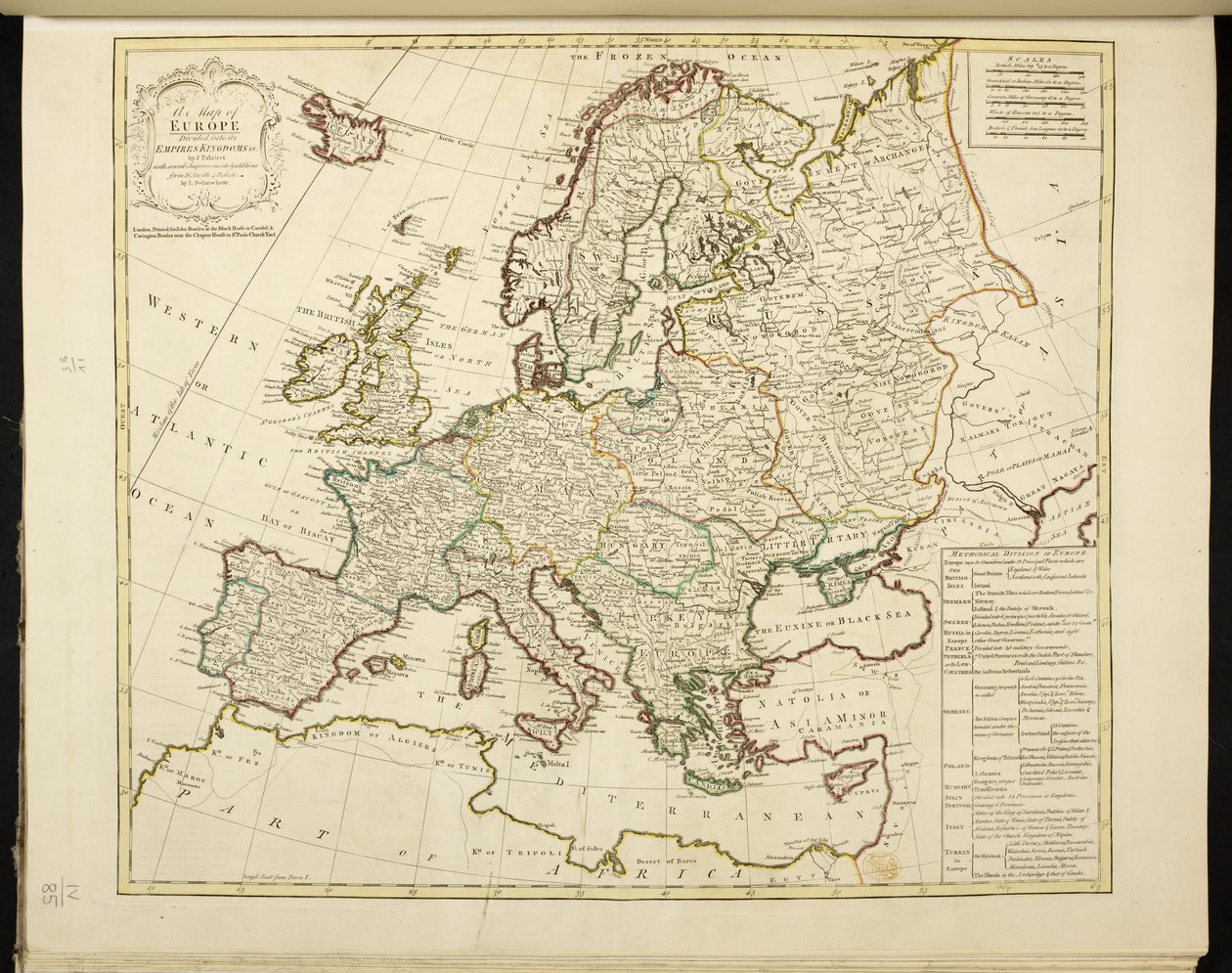 Kort over Europa af Jean Palairet