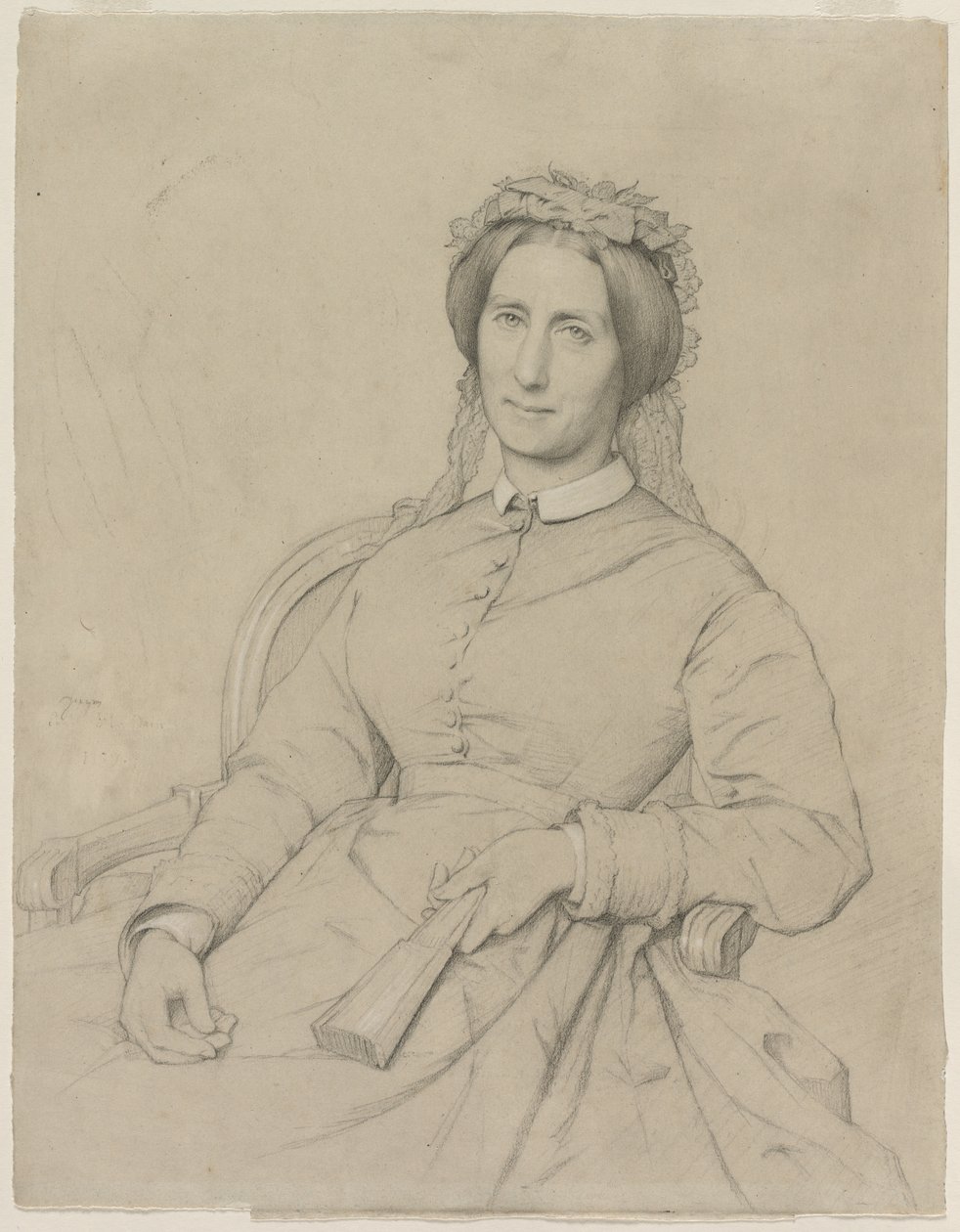 Madame Hippolyte Flandrin (Aimee Ancelot) af Jean Paul Flandrin