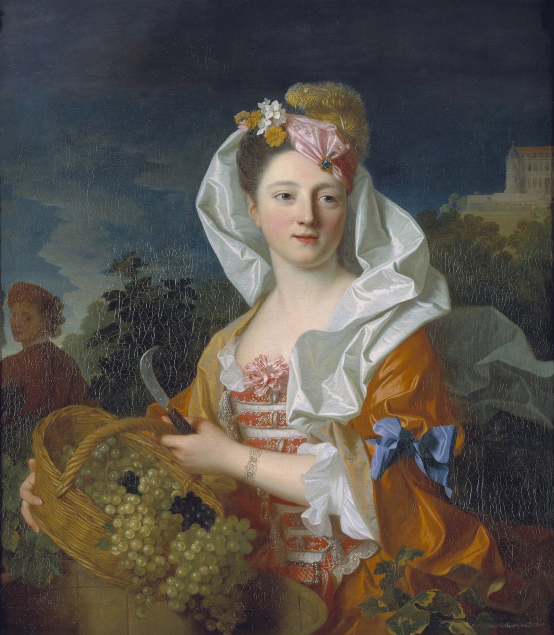 Portræt af en dame som Pomona af Jean Ranc
