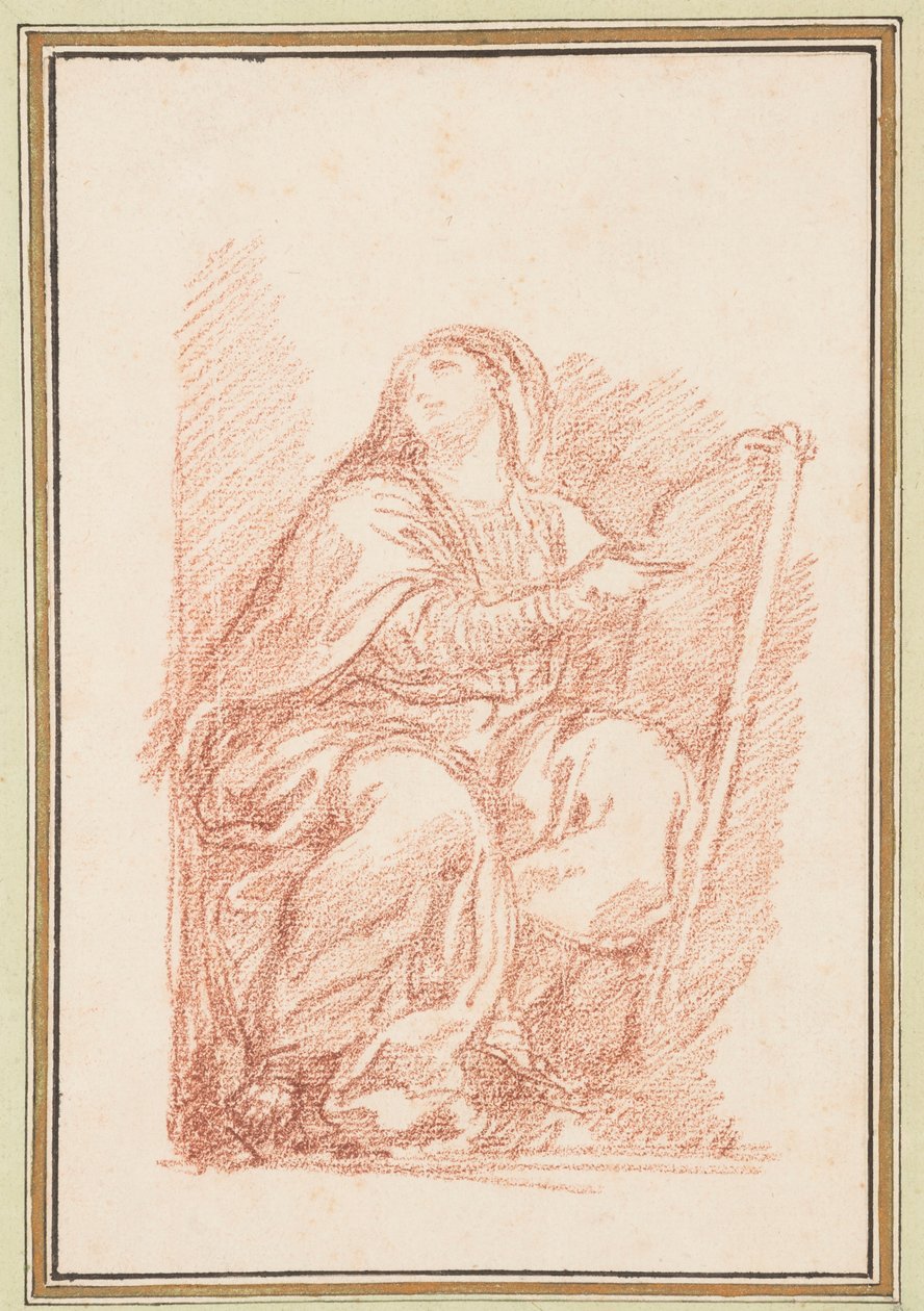 Siddende figur med tablet af Jean Robert Ango
