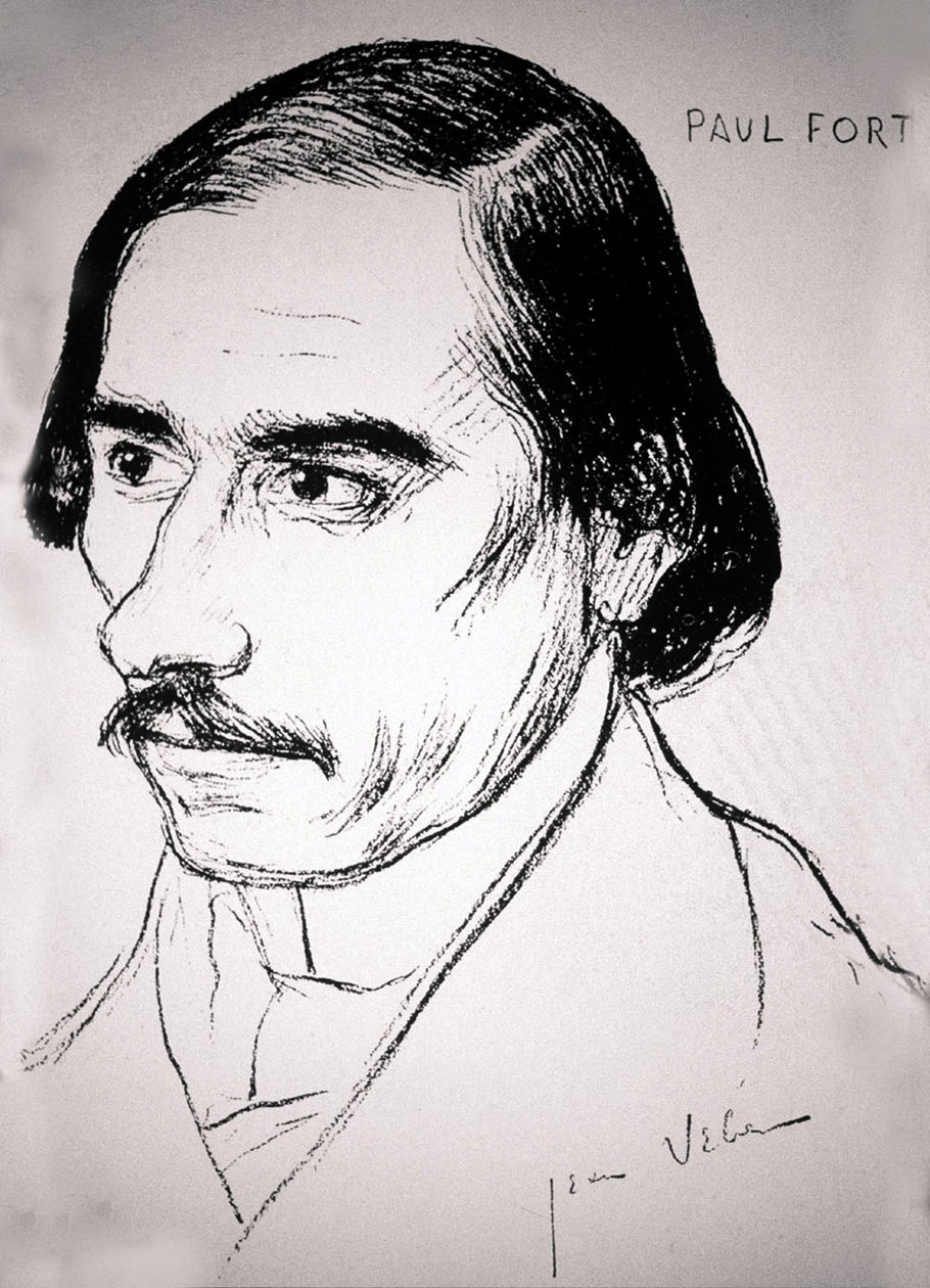 Paul Fort, c.1900 (tegning) af Jean Veber