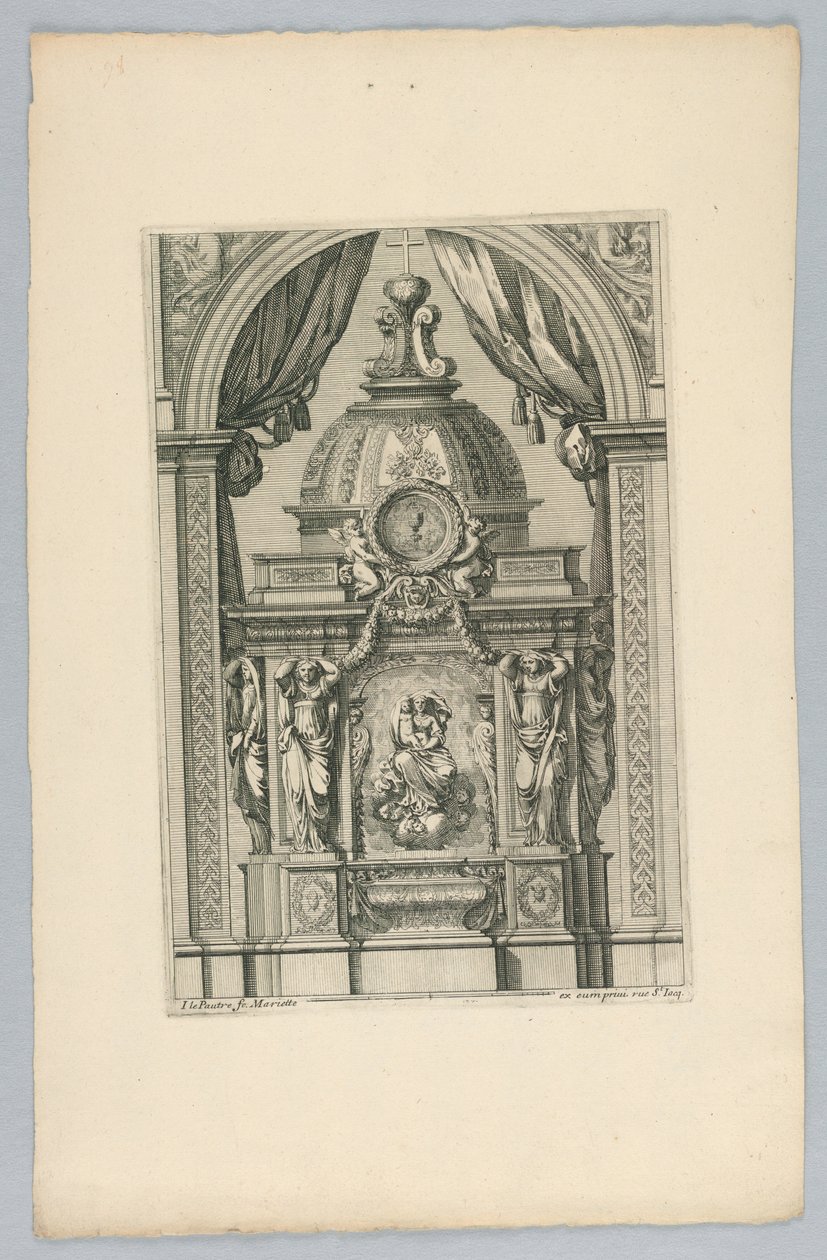 Design til Tabernacle, fra "Tabernacles" af Jean le Pautre