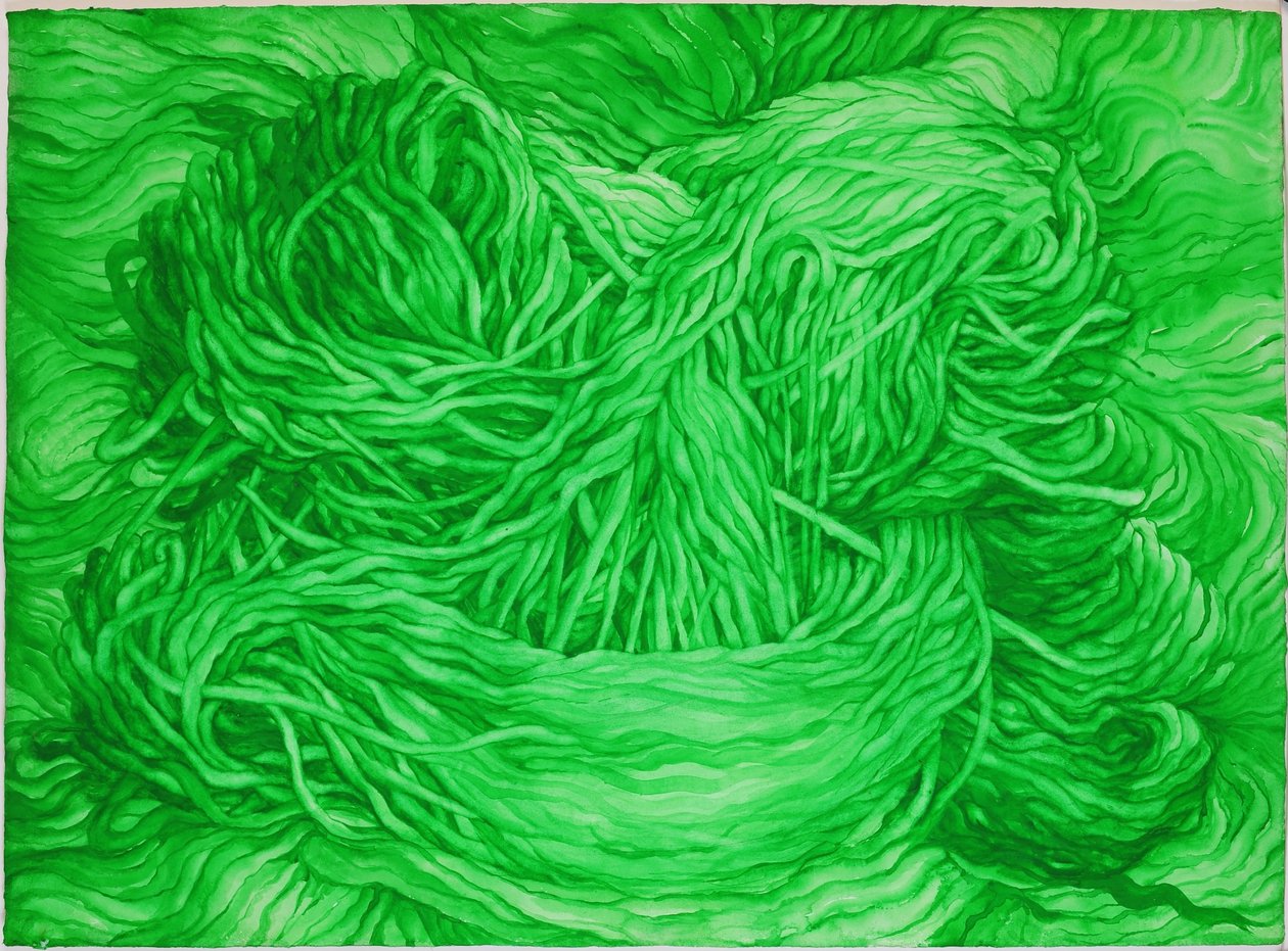 Wool Green, 2013 (gouache på papir) af Jeanne Maze
