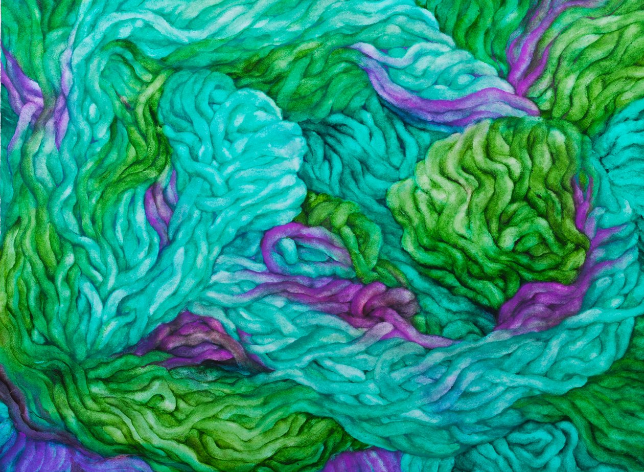 Wool Multi-coloured, 2013 (gouche på papir) af Jeanne Maze