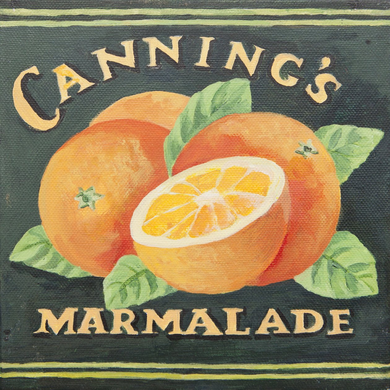 Cannings etiket til marmeladedåse (akryl) af Jennifer Abbott