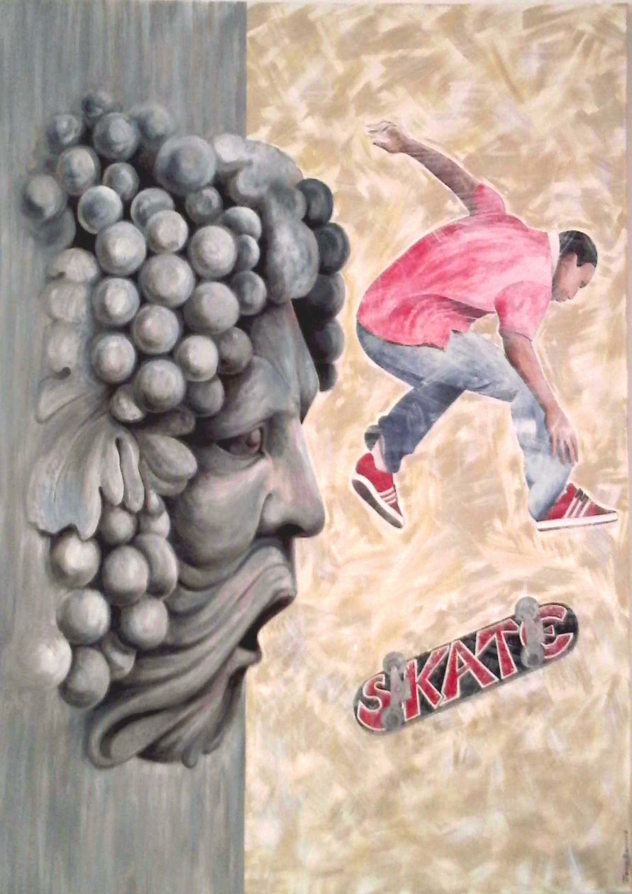 Skate, 2009 (akryl og pastel på lærred) af Jenny Barnard