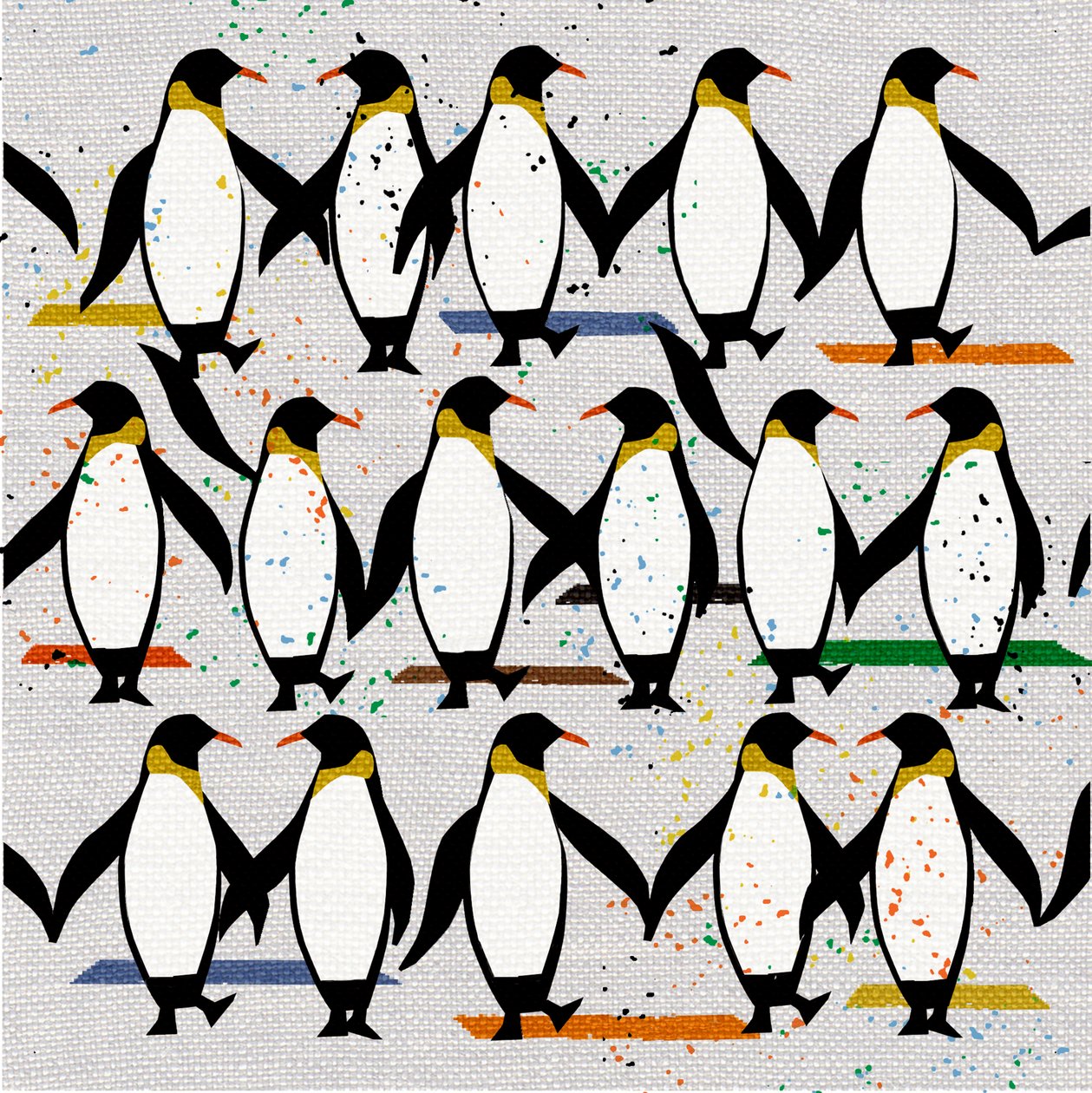 Dancing Penguins, 2022 (blandet medier) af Jenny Frean
