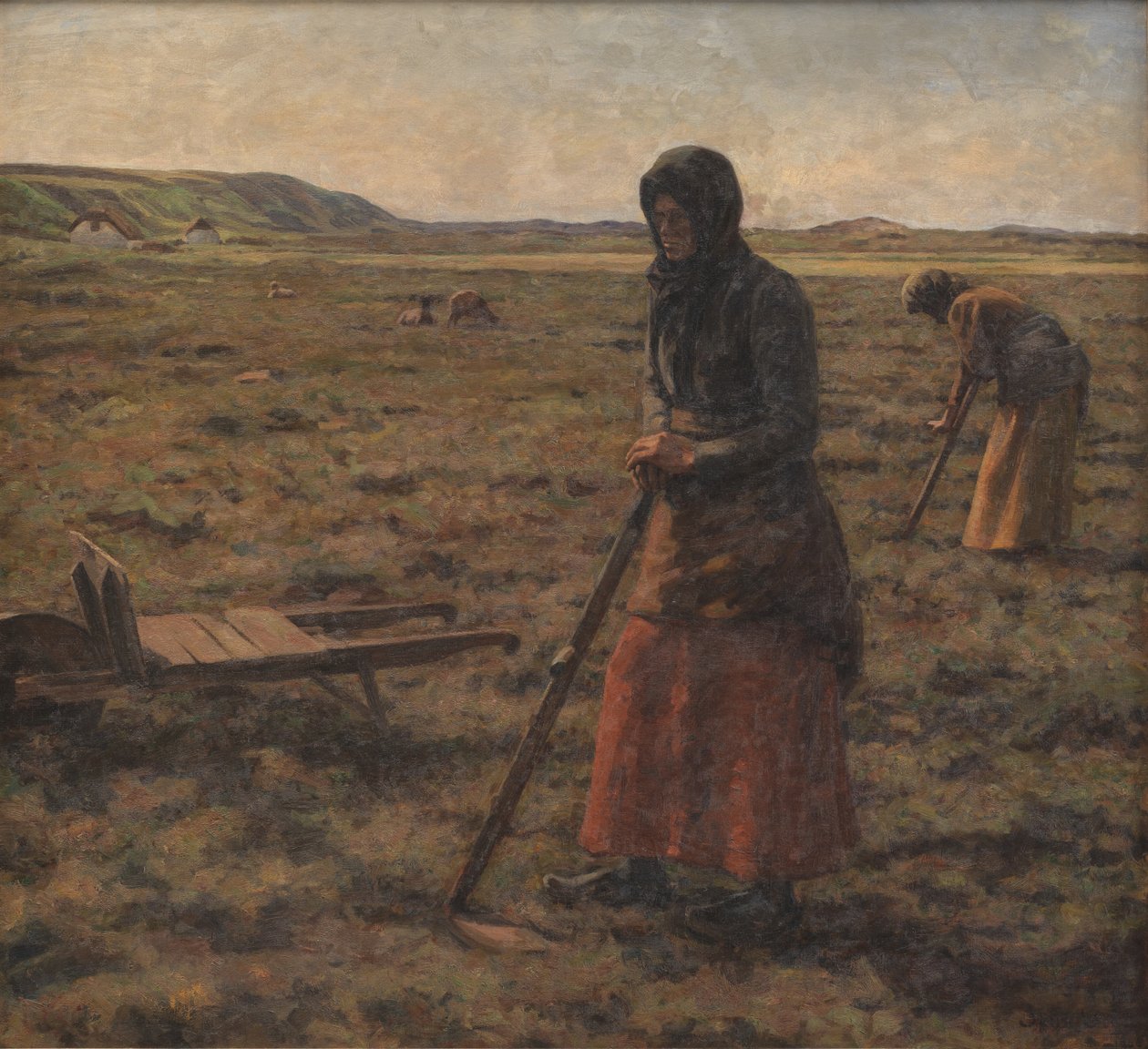 Kvinder hakker lyng af Jens Vige