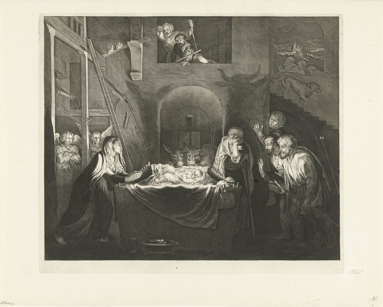 Tilbedelse af hyrderne af Jeremias Falck
