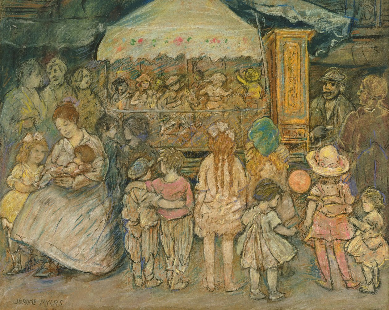 Karrusel, ca. 1924 (pastel på papir) af Jerome Myers