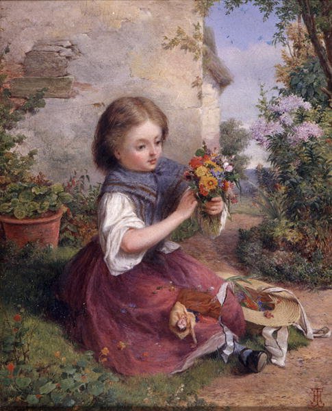 The Posy, ca. 1880 (olie på panel) af Jessica (attr.to) Hayllar