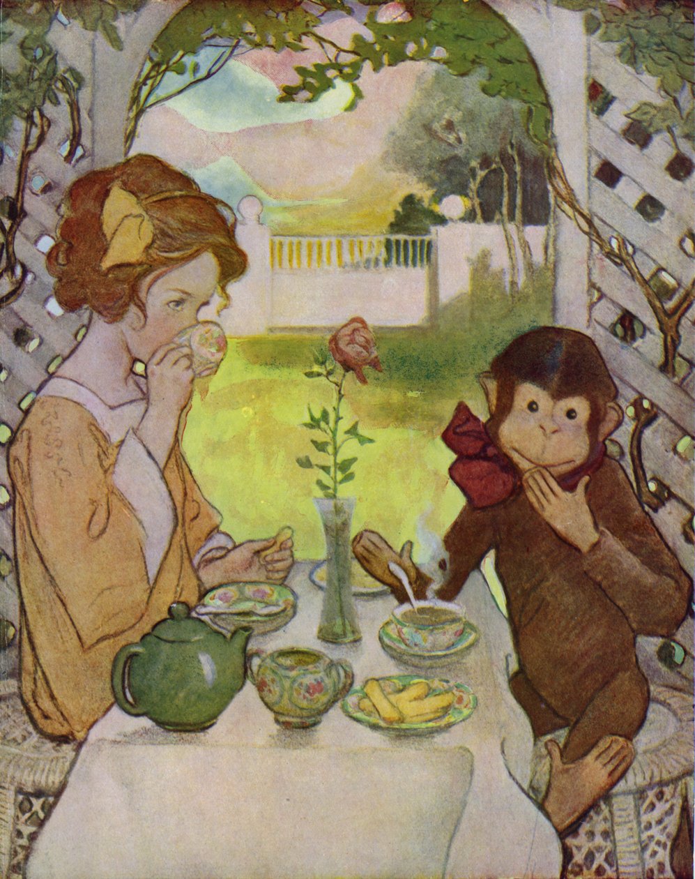 Skønheden og udyret (farve litho) af Jessie Willcox Smith