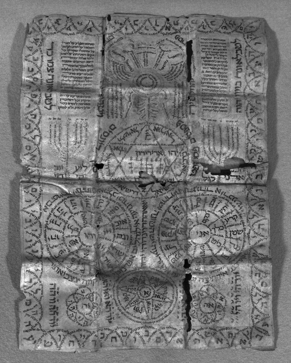 Kabalistisk amulet (pergament) af Jewish School
