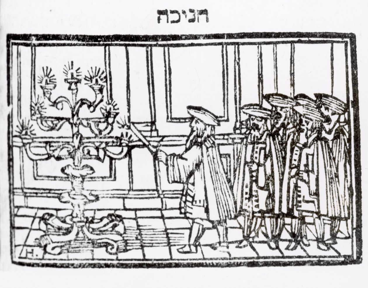 Optænding af Menorah af Jewish School