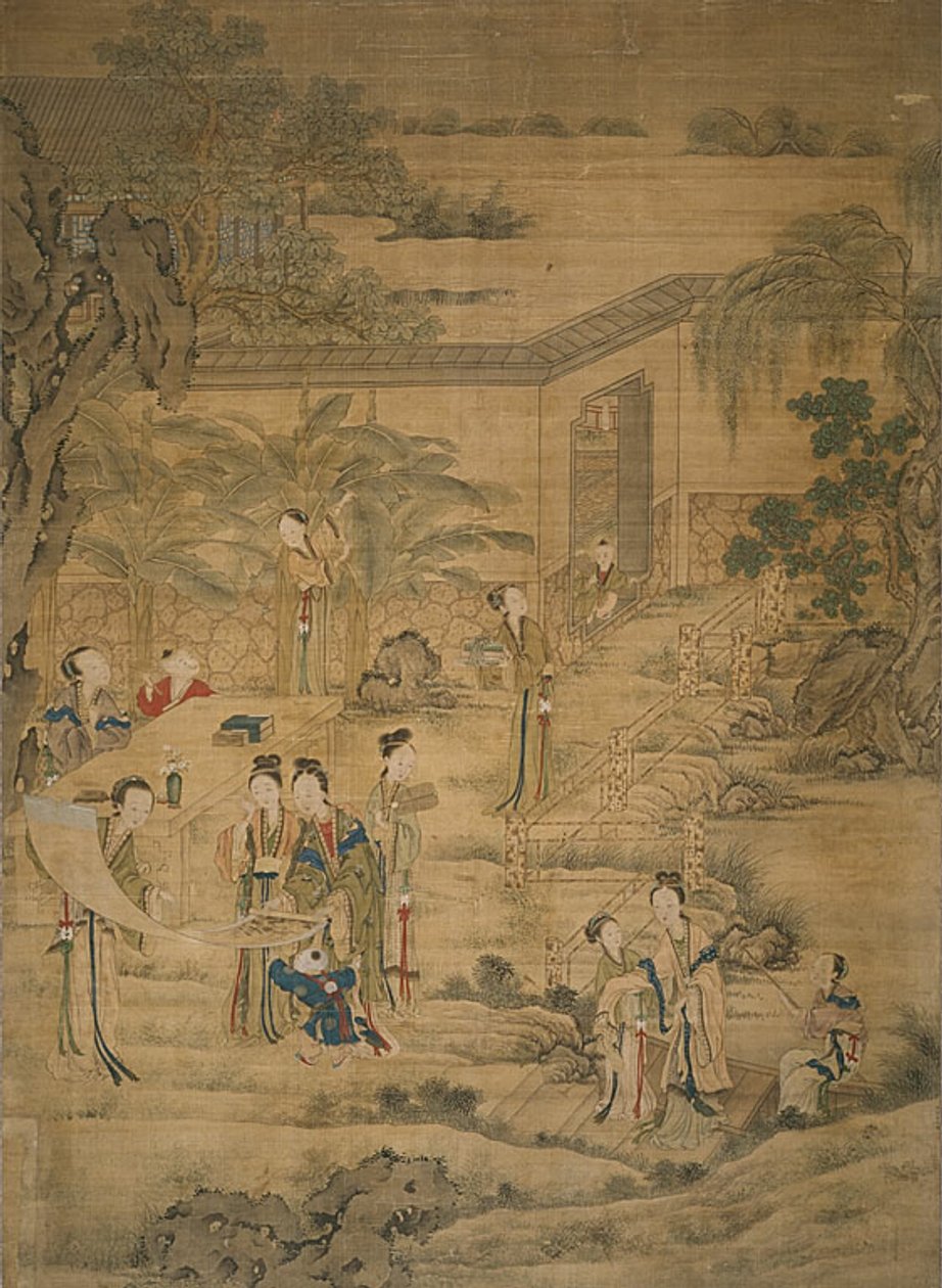 Kvinder ser på malerier af Jiao Bingzhen