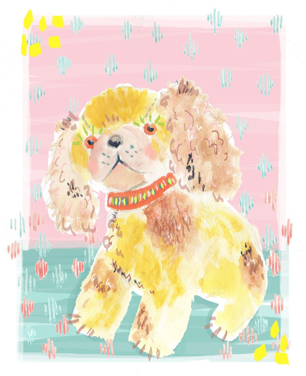Spaniel, 2014 (akvarel på papir) af Jo Chambers