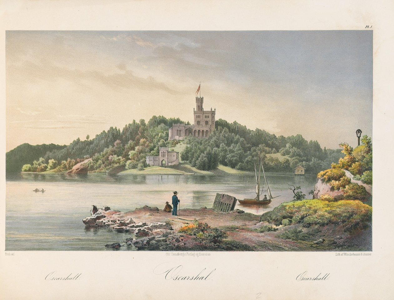 Udsigt over Oscarshal, 1852 af Joachim Frich