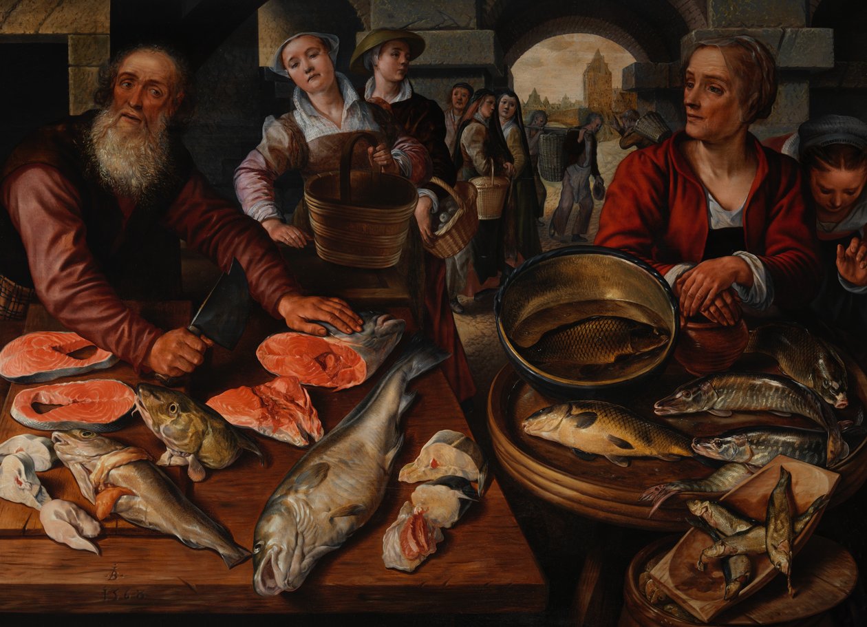 Fiskemarked, 1568. af Joachim Beuckelaer