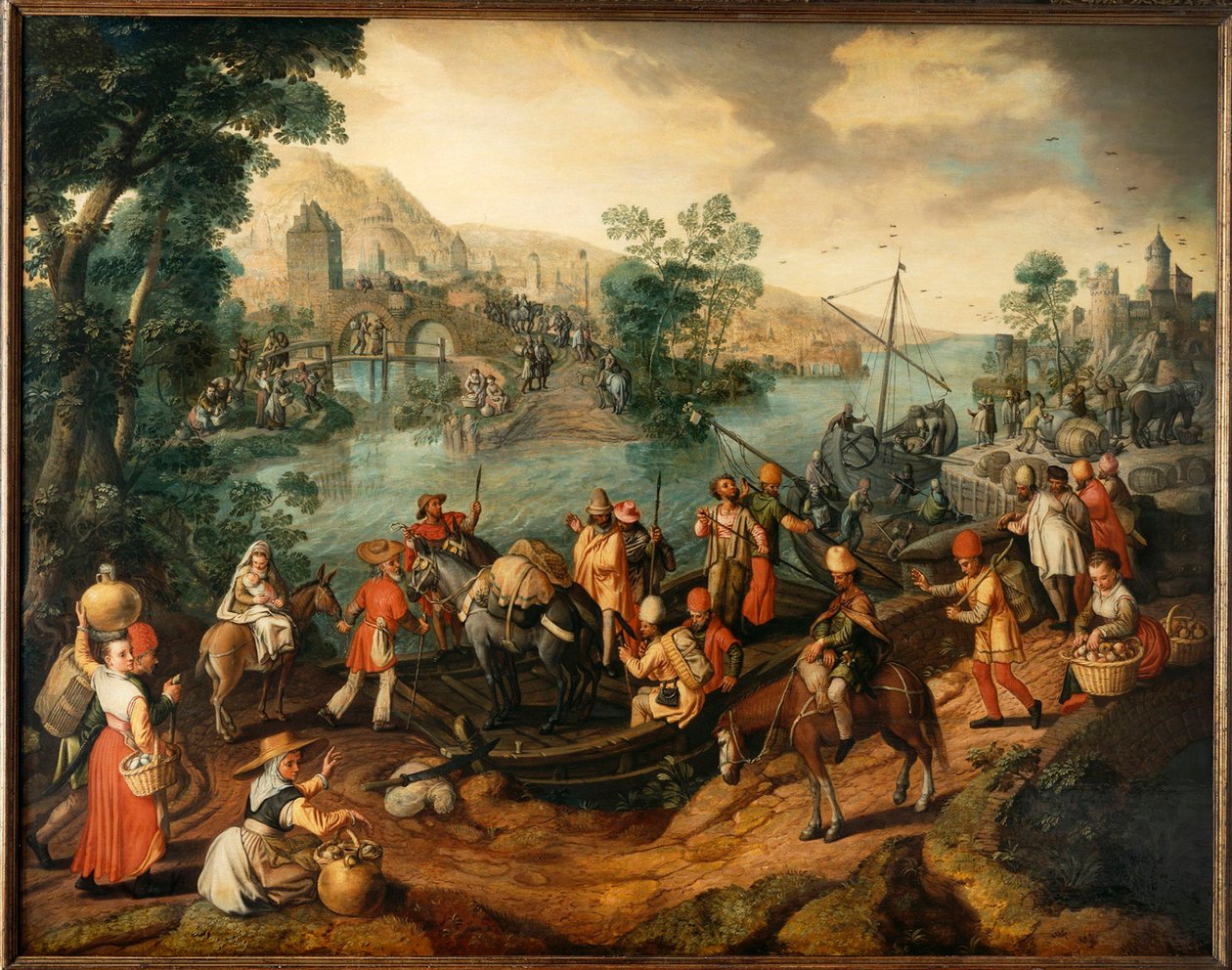 Flugten til Egypten, 1563. af Joachim Beuckelaer