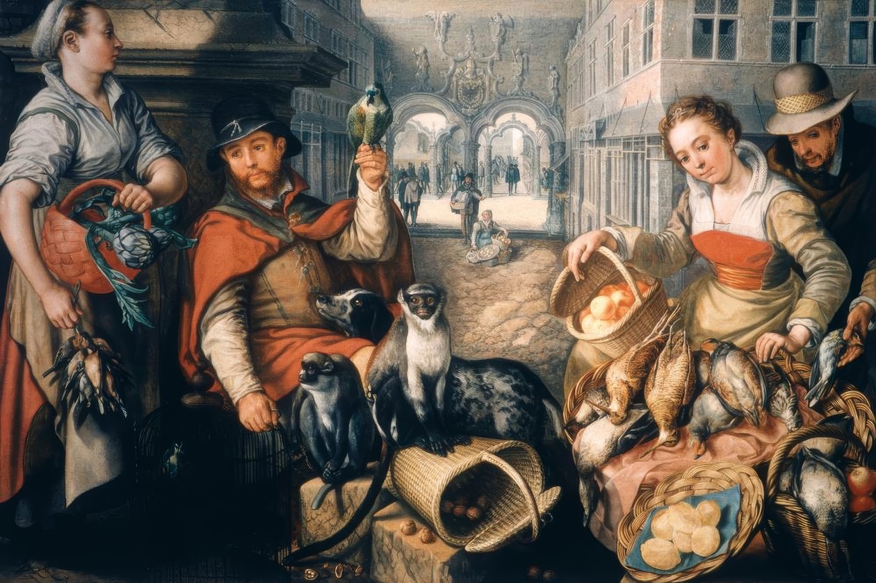 Sælger af eksotiske dyr af Joachim Beuckelaer