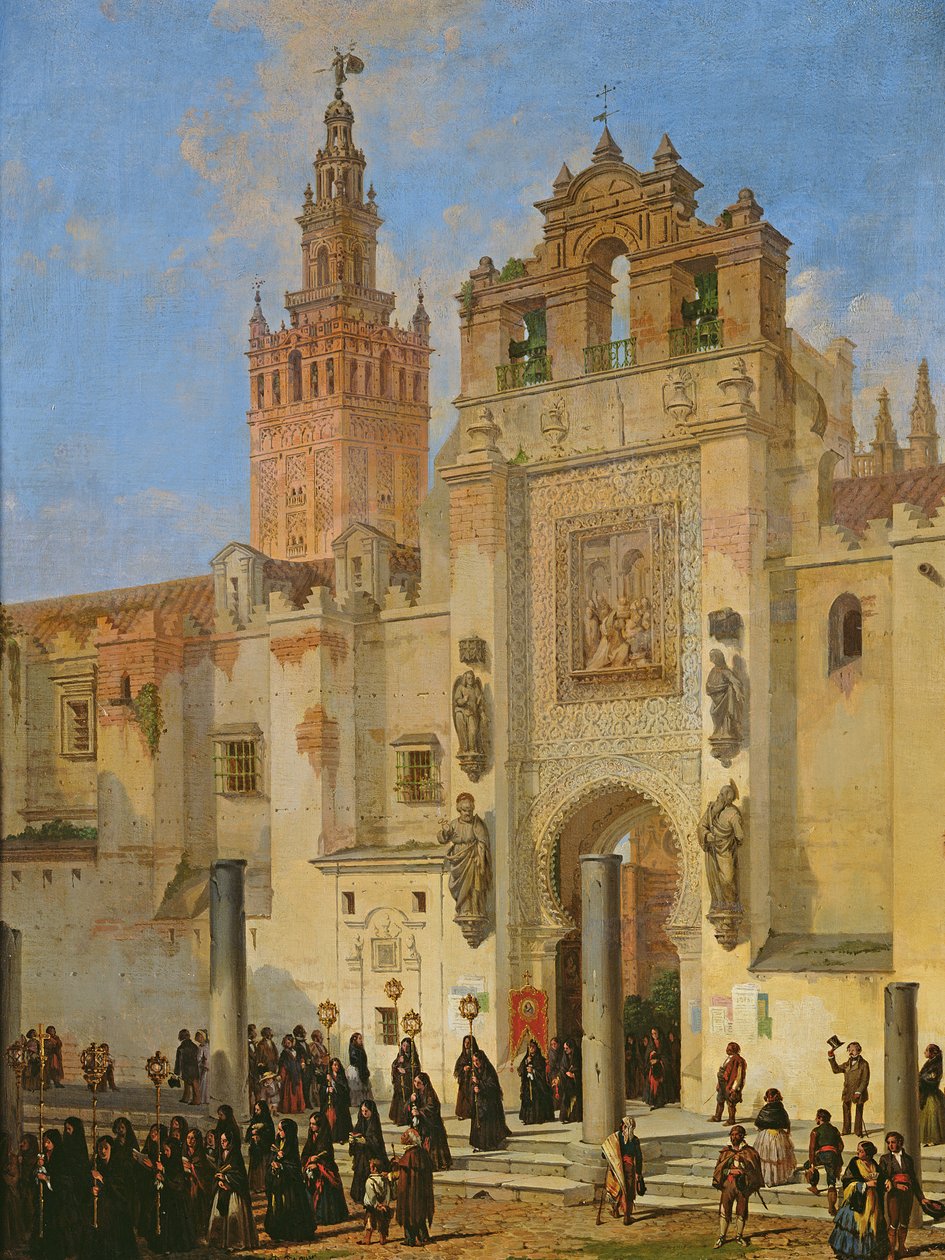 Religiøs procession i Sevilla af Joachin Dominguez Becquer