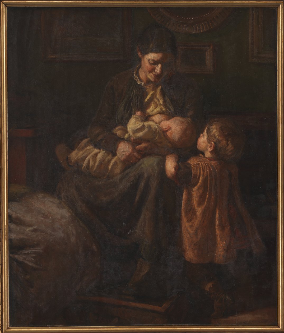 Kunstnerens hustru med to børn af Joakim Frederik Skovgaard