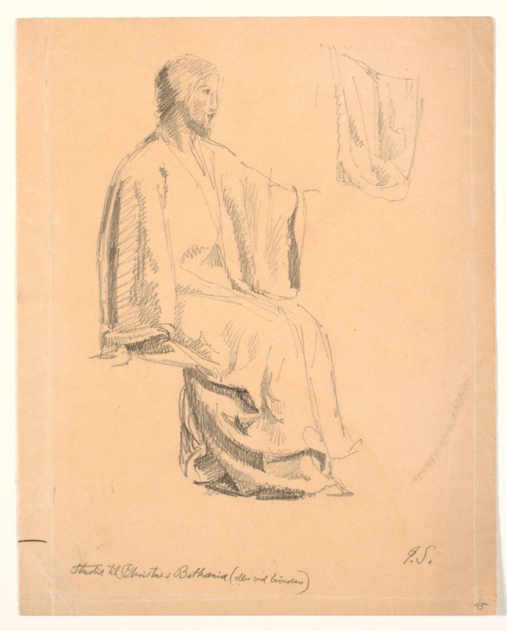 Studie af siddende Kristus af Joakim Frederik Skovgaard