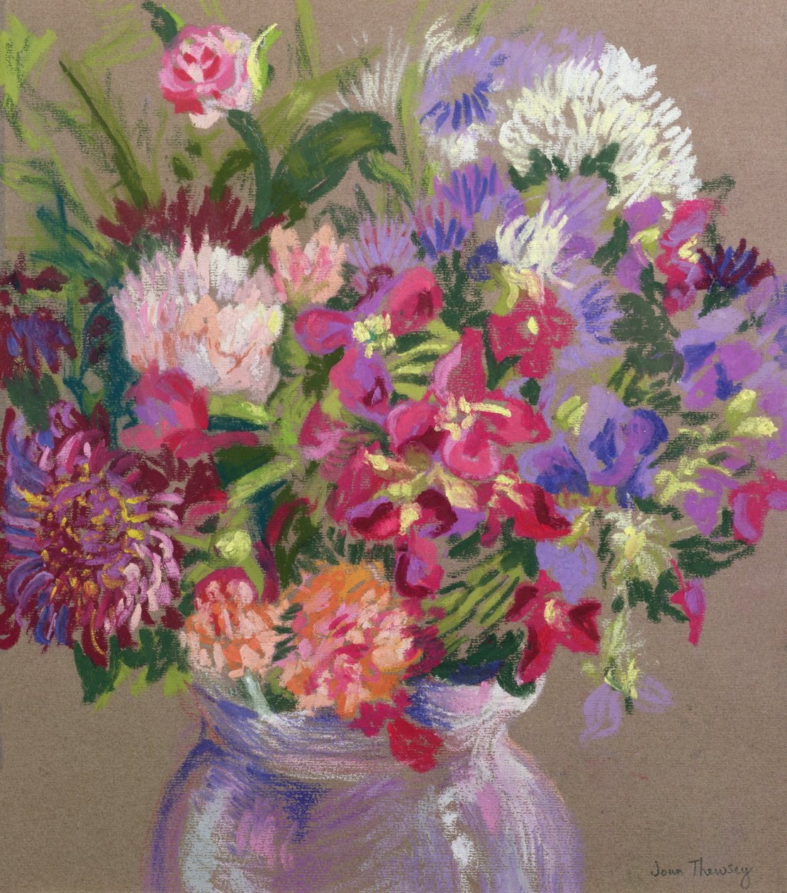 Asters (pastel) af Joan Thewsey