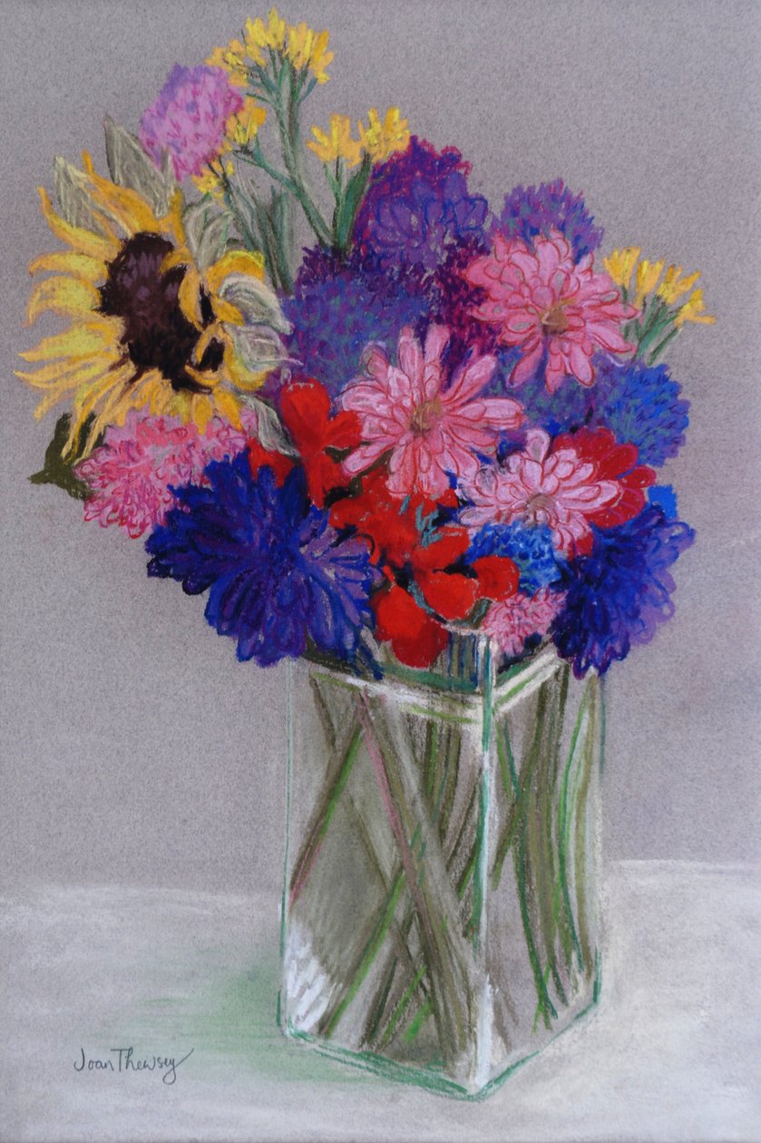 Jans blomster, 2010, (pastel) af Joan Thewsey