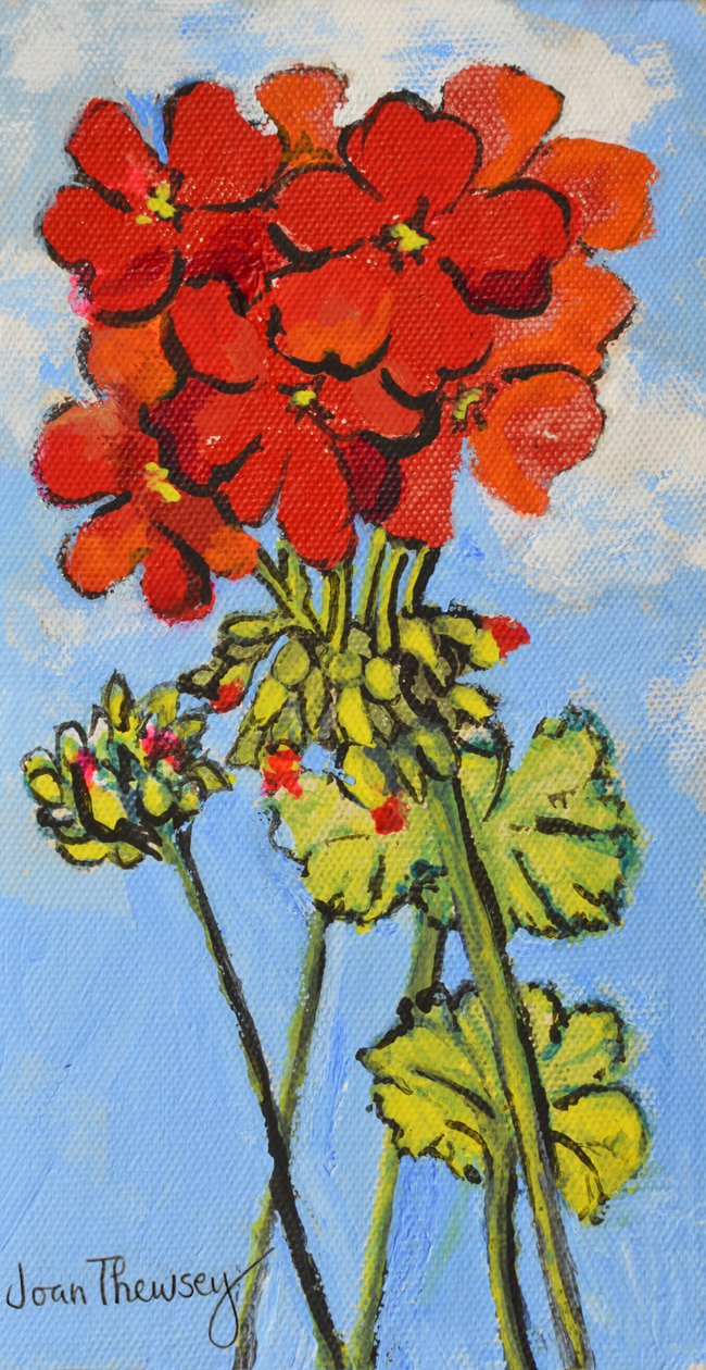 Geranium Spray,2017, (akryl) af Joan Thewsey