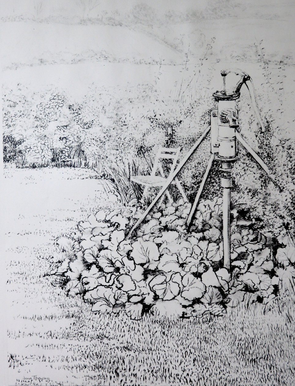 The Garden Pump, 1973 (kul) af Joan Thewsey