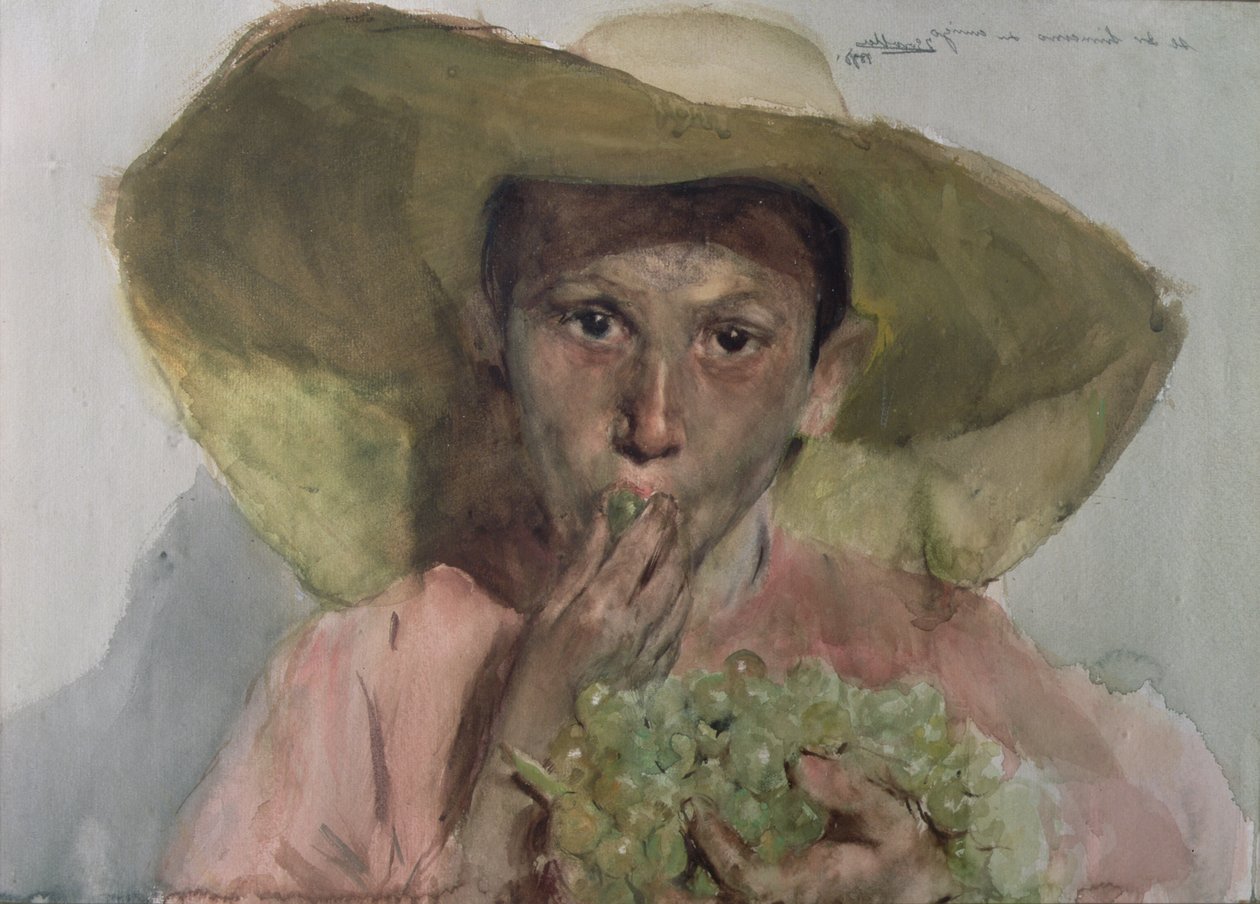 Dreng, der spiser druer af Joaquin Sorolla y Bastida